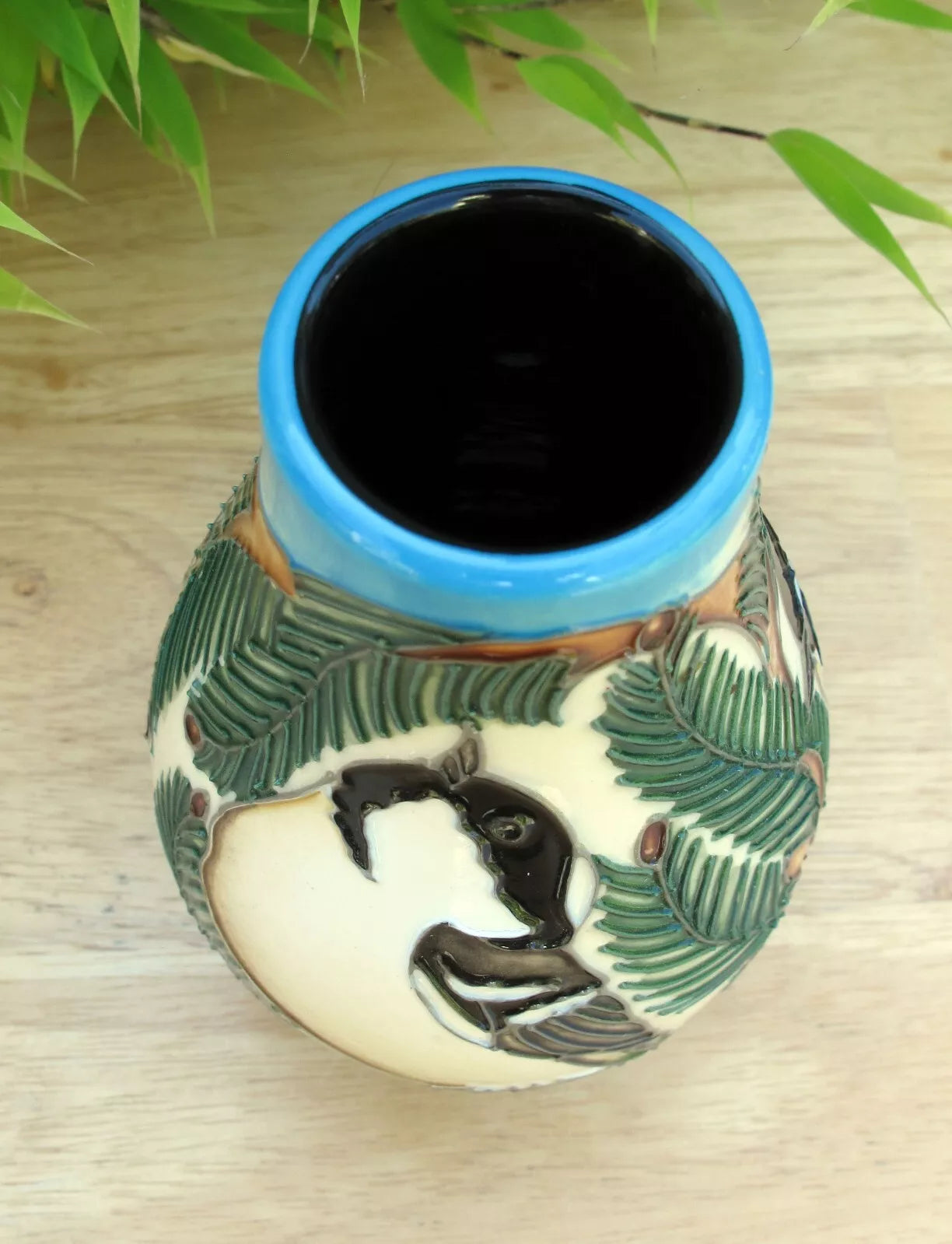 Moorcroft COAL TITS Bird Vase Shape 117/5 Numbered Edition 85. Retail Price £315