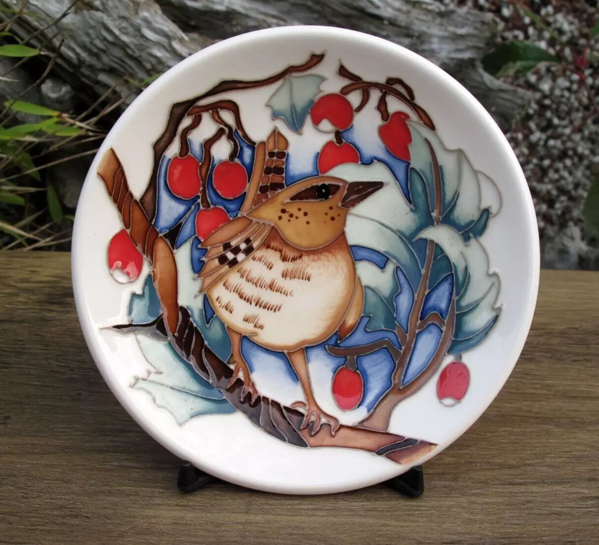 Moorcroft HAWTHORN REST Tray Coaster 780/4 Retail Price £230 WREN Birds