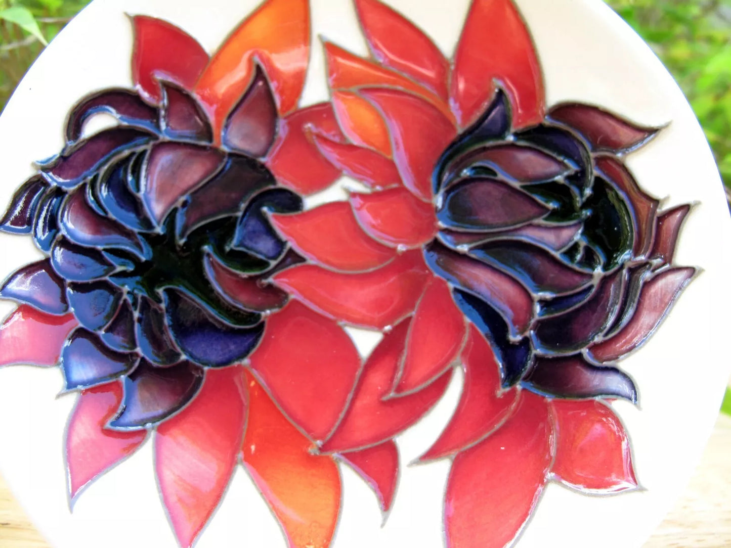 Moorcroft RUBY RED Tray 780/4 Retail Price £150 Chrysanthemum Emma Bossons