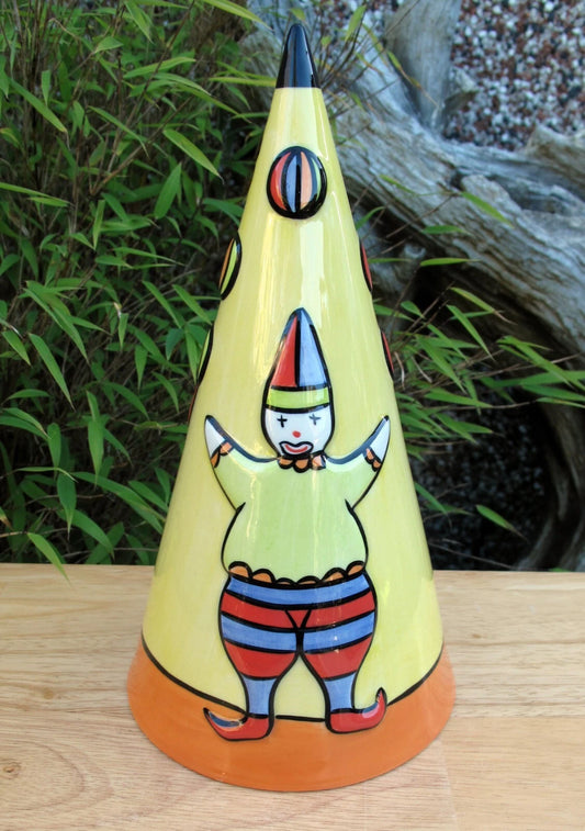 Lorna Bailey Rare Early GIANT JUGGLERS Conical Sugar Sifter Shaker  Clowns