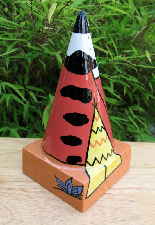 Lorna Bailey Rare COLOURWAY WILD WEST Square Based Sugar Sifter 2000 Gold Signed