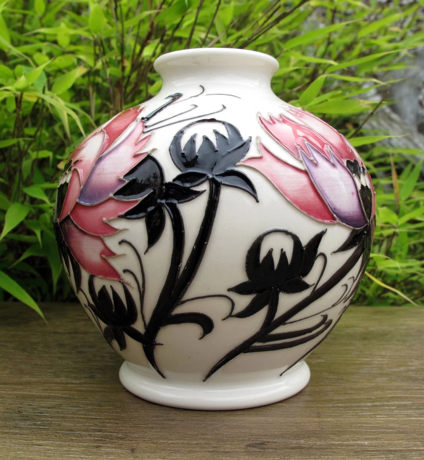 Moorcroft PINK COSMOS Floral Vase shape 41/4 Retail Price £330 Emma Bossoms