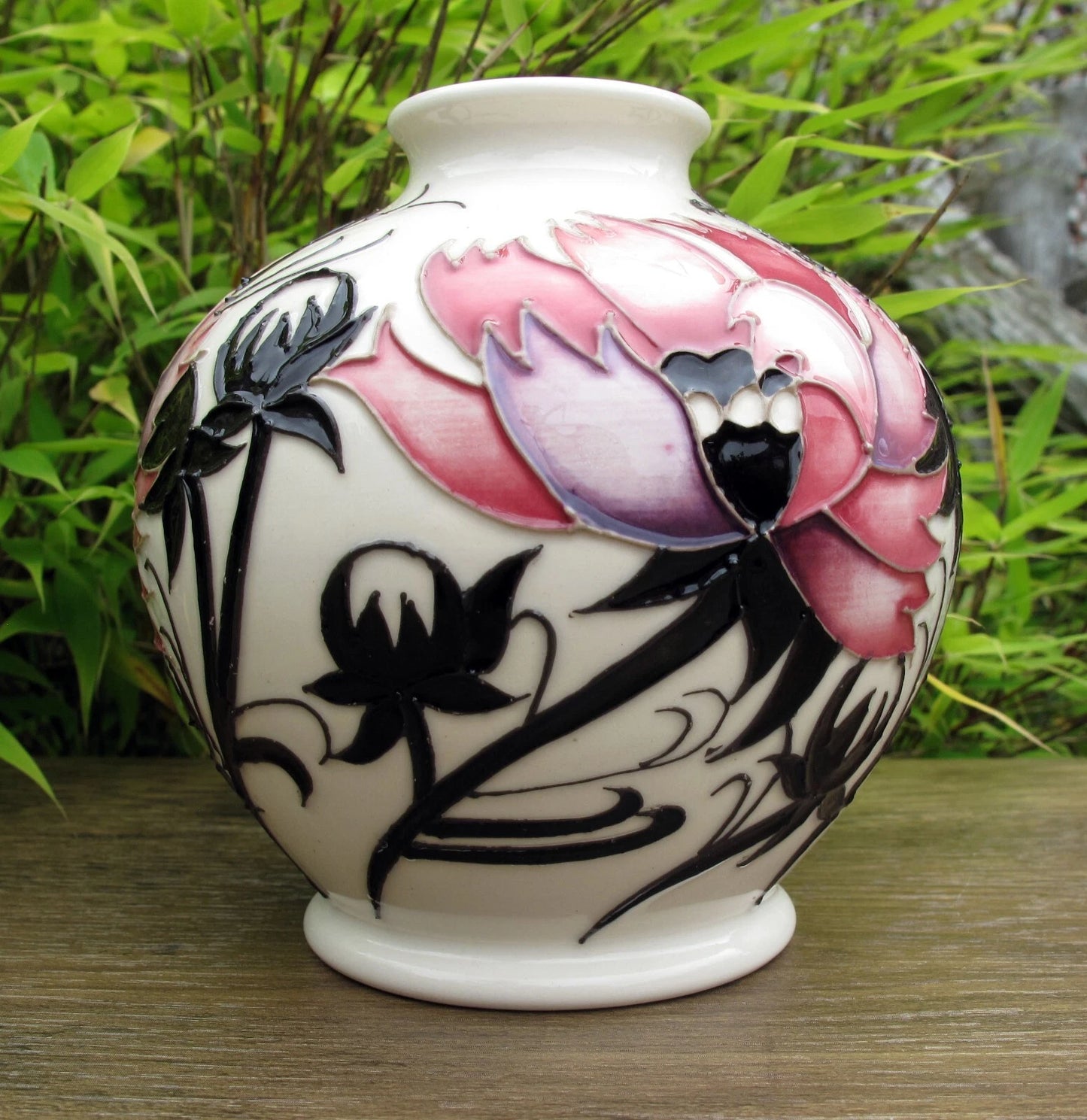Moorcroft PINK COSMOS Floral Vase shape 41/4 Retail Price £330 Emma Bossoms