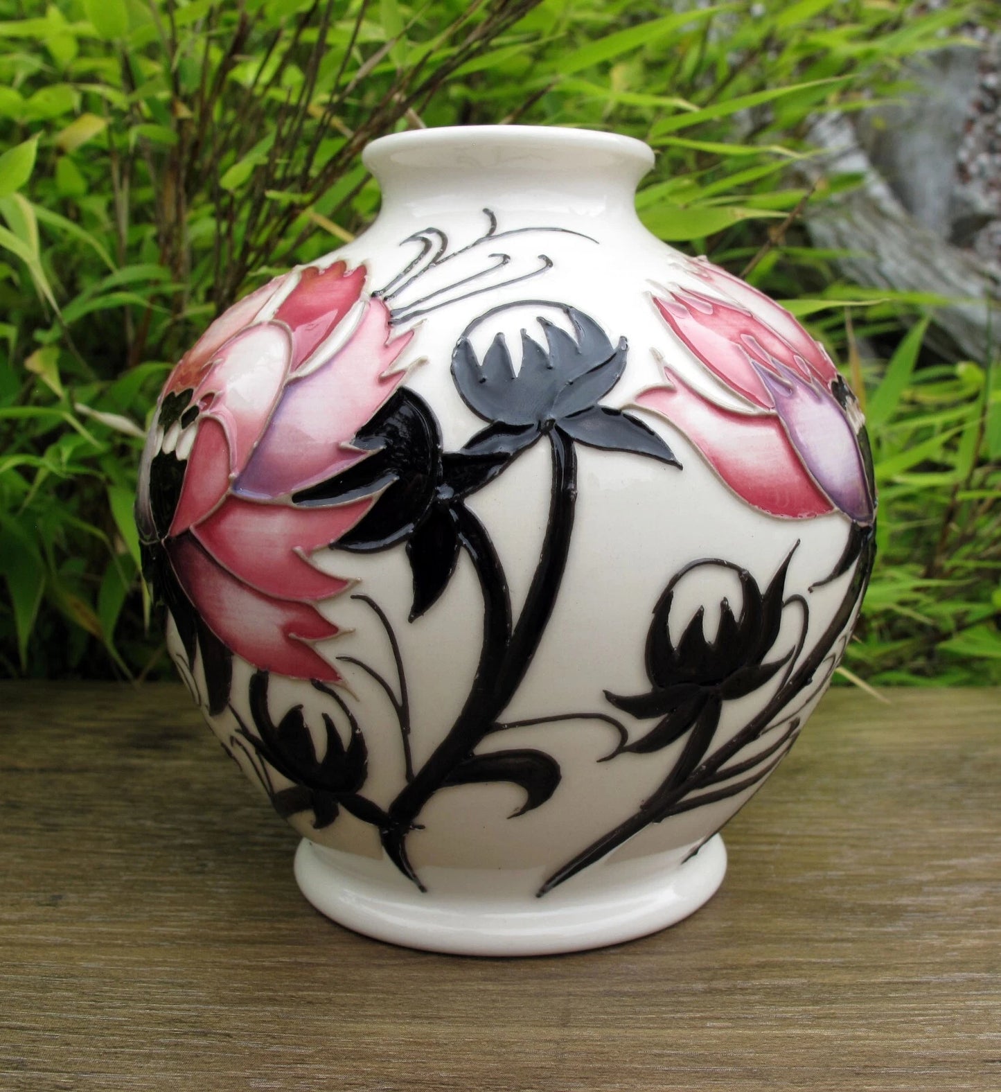 Moorcroft PINK COSMOS Floral Vase shape 41/4 Retail Price £330 Emma Bossoms
