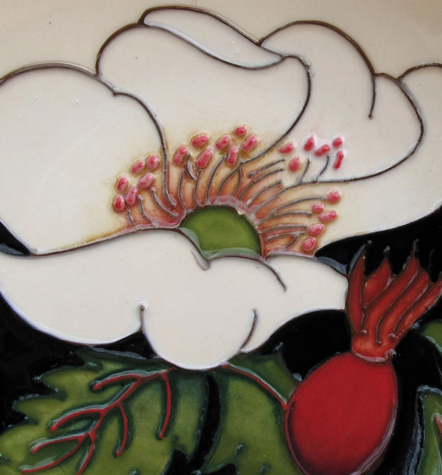 Moorcroft Rare Floral Trial Tray shape 780/4 Retail Price £120 Coaster Dog Rose