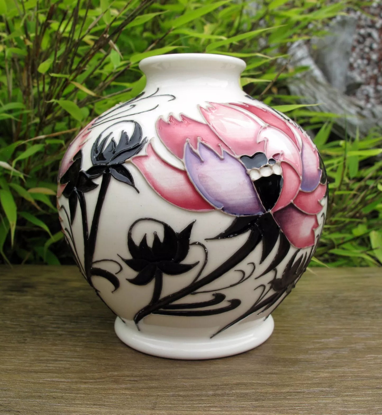 Moorcroft PINK COSMOS Floral Vase shape 41/4 Retail Price £330 Emma Bossoms