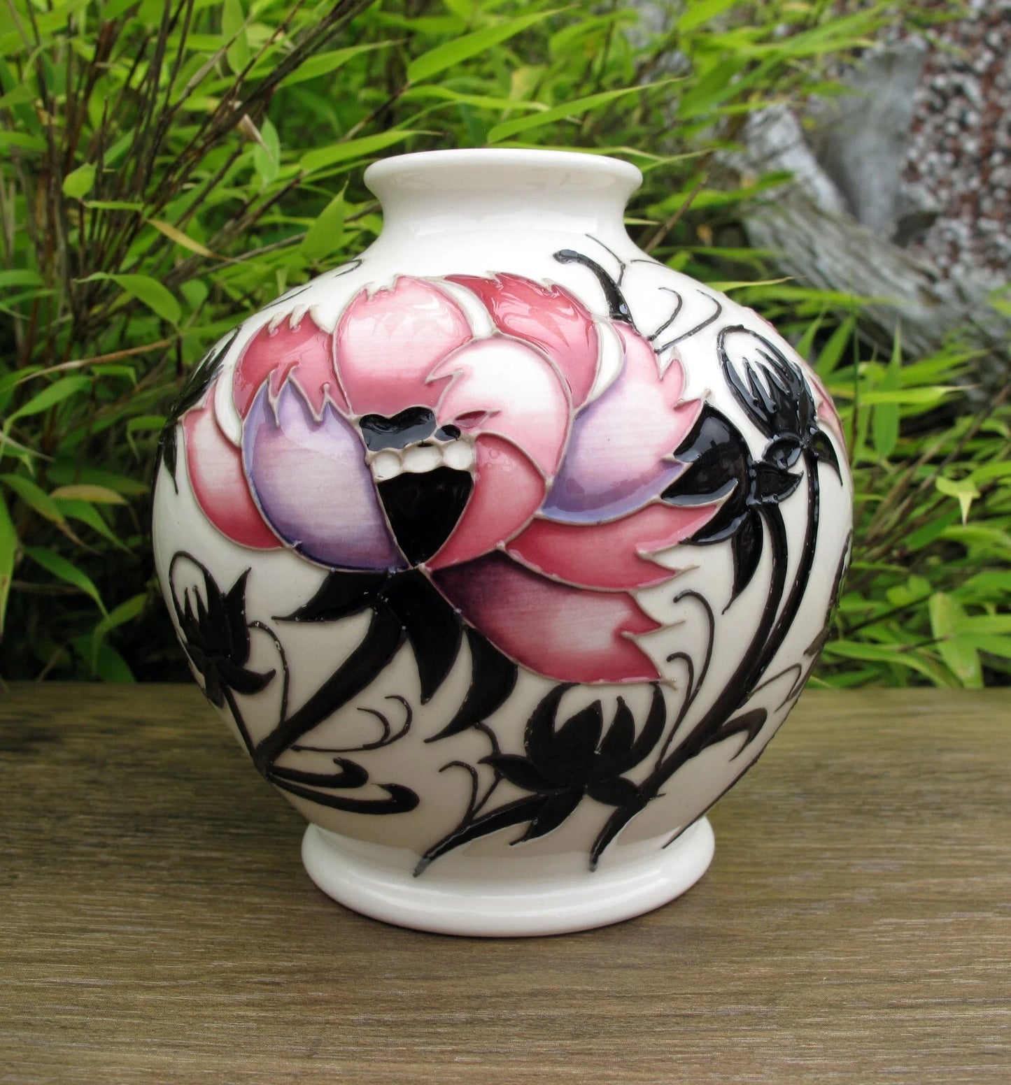 Moorcroft PINK COSMOS Floral Vase shape 41/4 Retail Price £330 Emma Bossoms