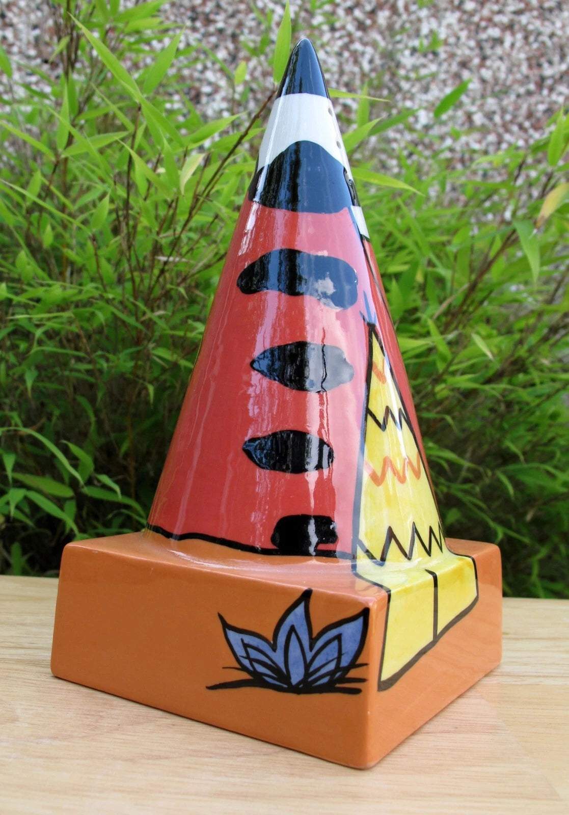 Lorna Bailey Rare COLOURWAY WILD WEST Square Based Sugar Sifter 2000 Gold Signed