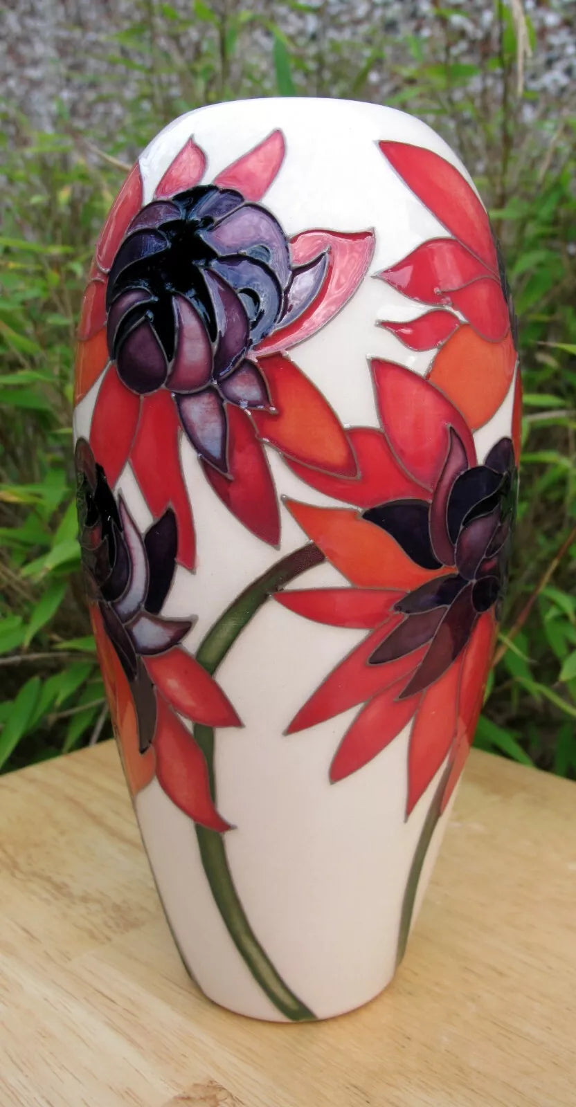 Moorcroft RUBY RED Vase Shape 101/7 Retail Price £380 Chrysanthemum Emma Bossons