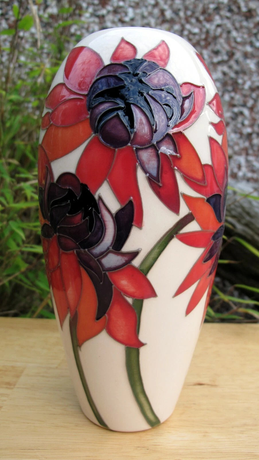 Moorcroft RUBY RED Vase Shape 101/7 Retail Price £380 Chrysanthemum Emma Bossons