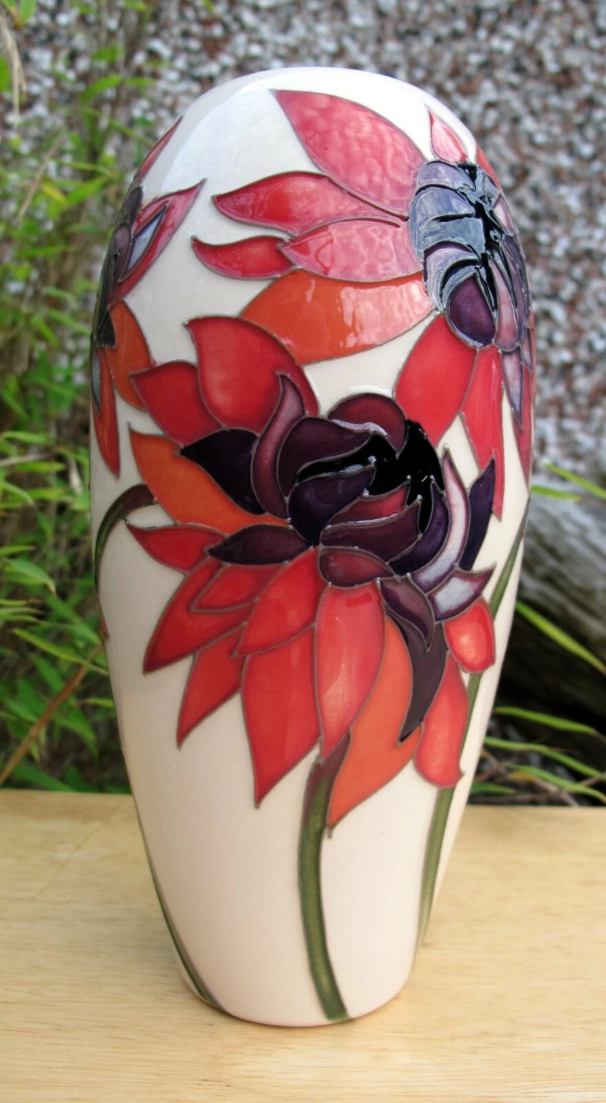 Moorcroft RUBY RED Vase Shape 101/7 Retail Price £380 Chrysanthemum Emma Bossons