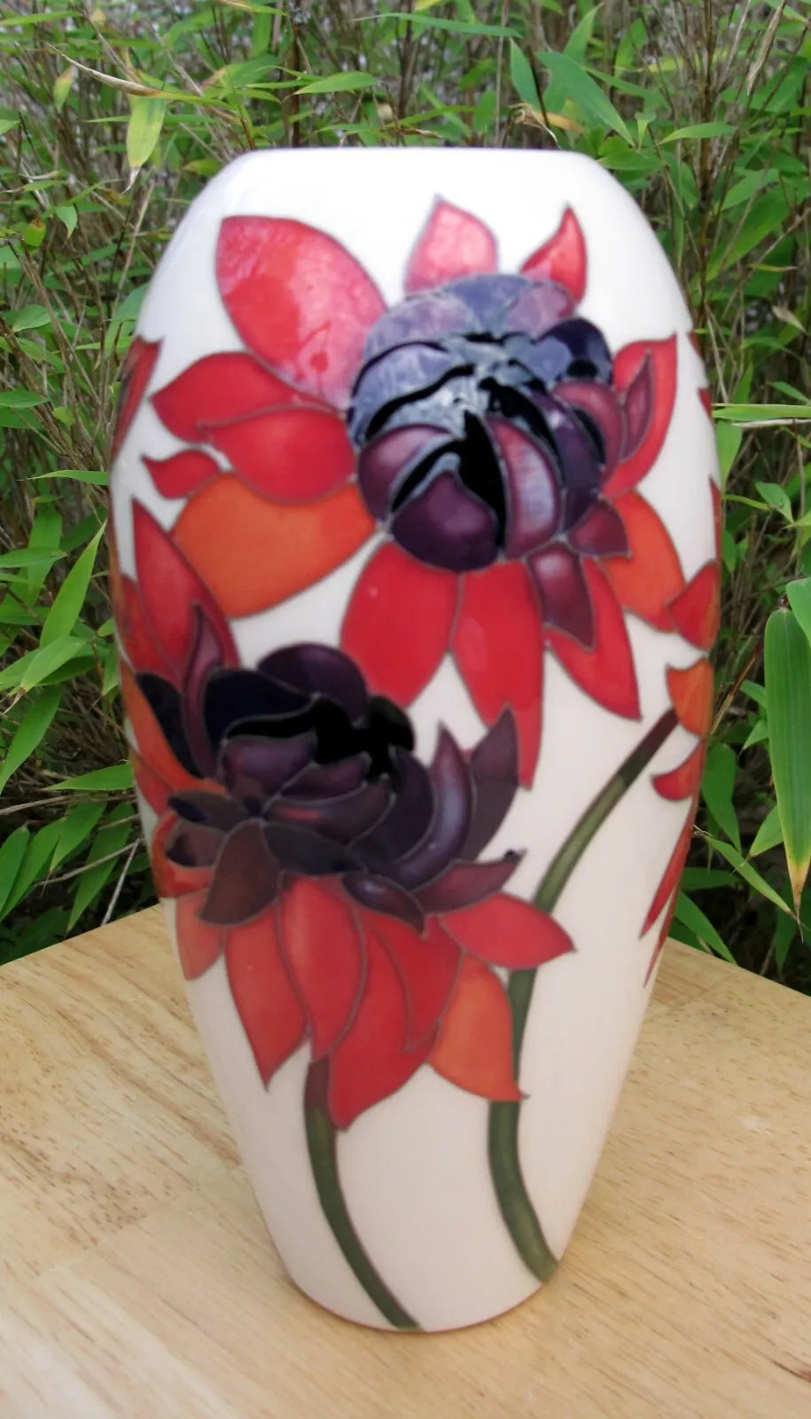 Moorcroft RUBY RED Vase Shape 101/7 Retail Price £380 Chrysanthemum Emma Bossons