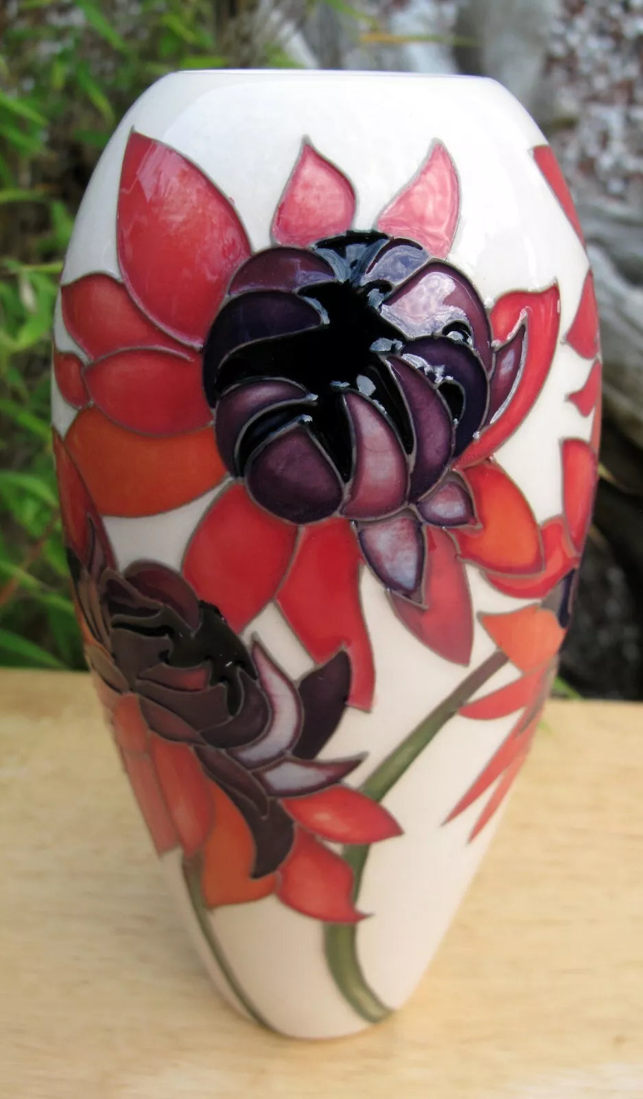 Moorcroft RUBY RED Vase Shape 101/7 Retail Price £380 Chrysanthemum Emma Bossons
