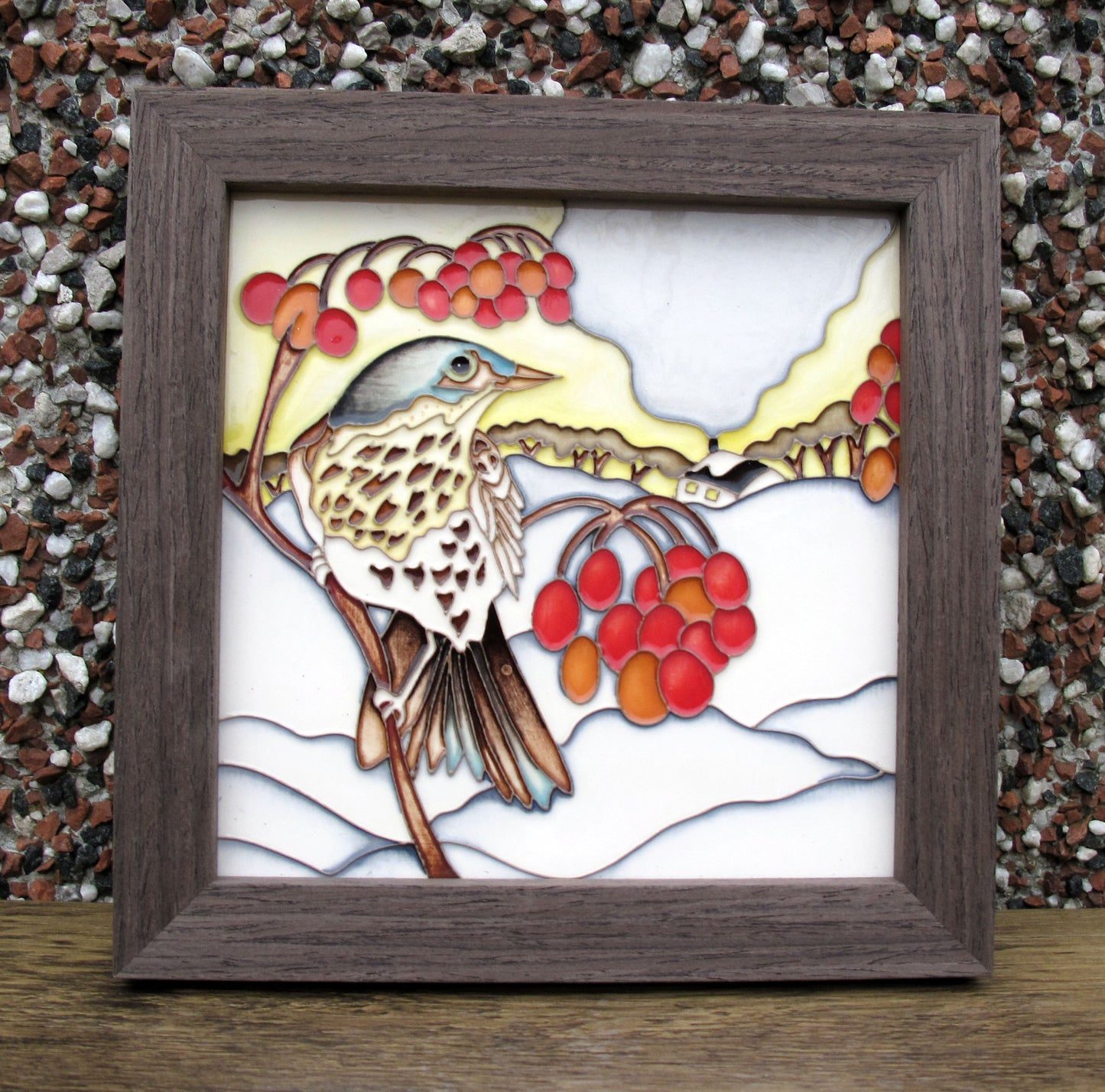 Moorcroft WINTER VISTOR  Plaque PLQ7 Numbered Edition 36 Retail Price £330 BIRDS