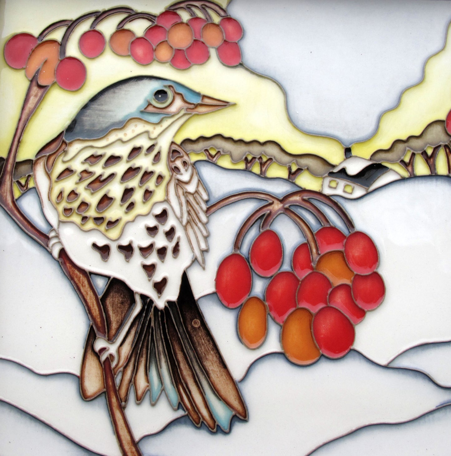 Moorcroft WINTER VISTOR  Plaque PLQ7 Numbered Edition 36 Retail Price £330 BIRDS