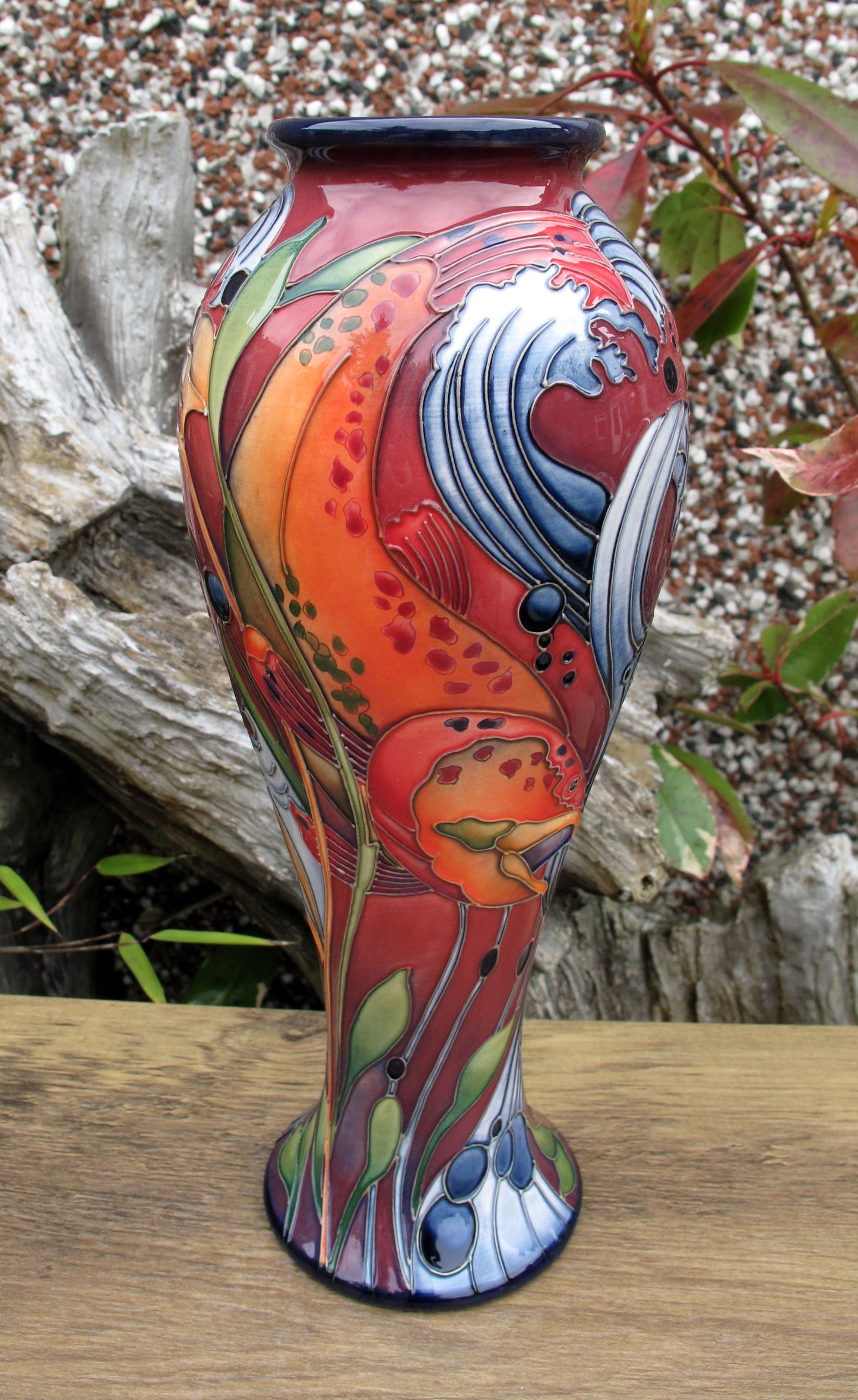 Moorcroft Very Rare FLAMBE RAINBOW TROUT 75/10 Vase Limited Edition 2/2 RRP £895