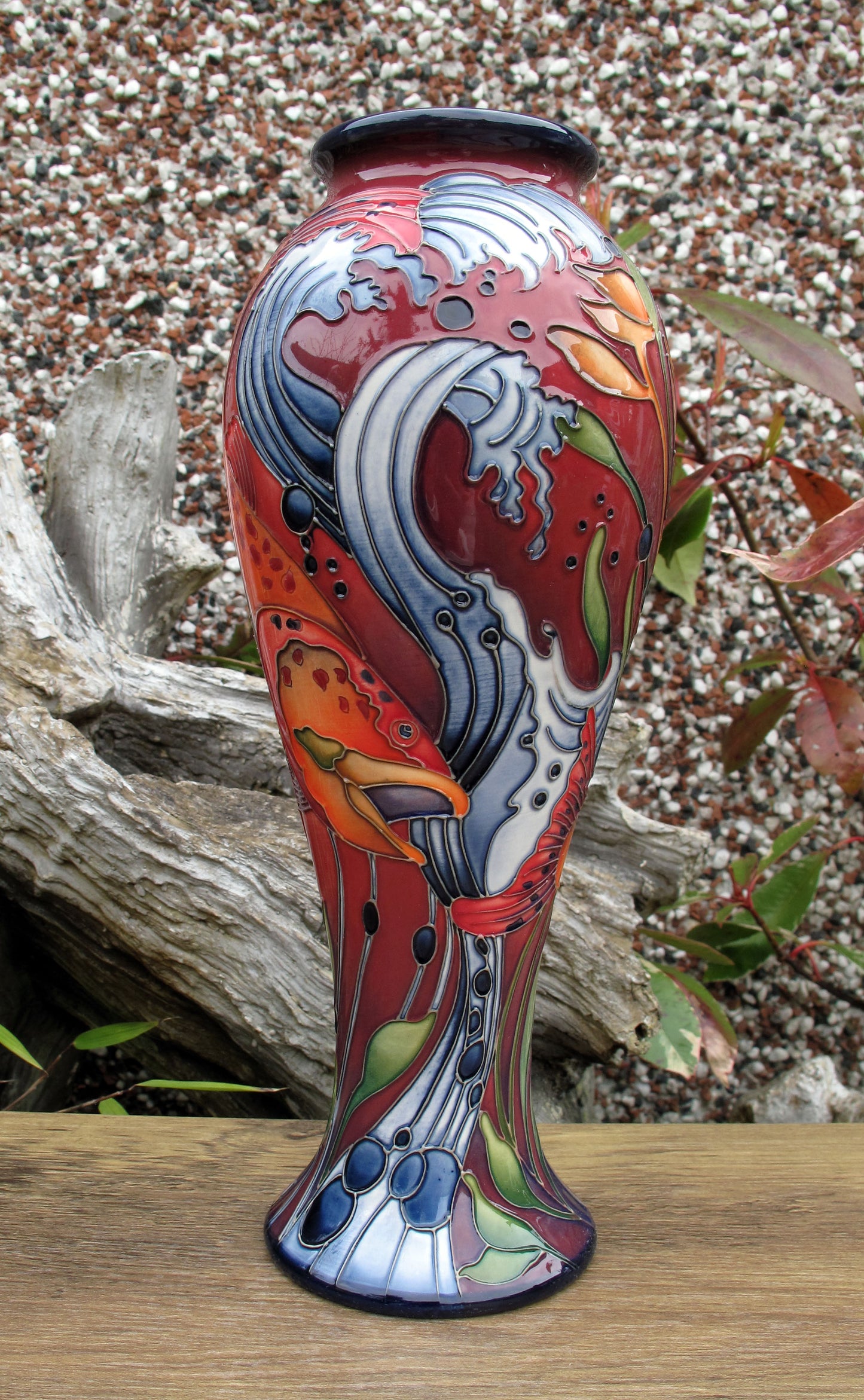Moorcroft Very Rare FLAMBE RAINBOW TROUT 75/10 Vase Limited Edition 2/2 RRP £895