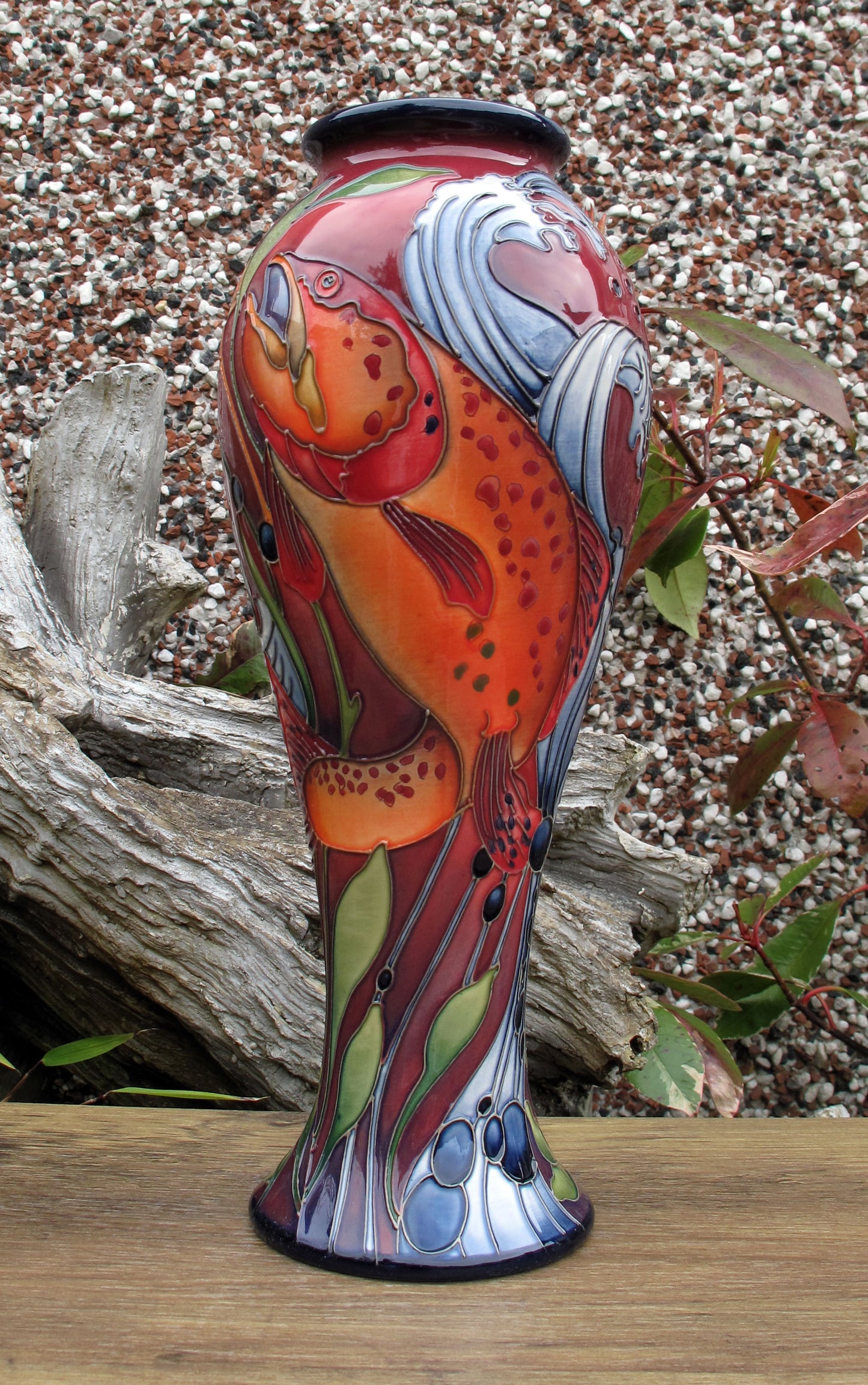 Moorcroft Very Rare FLAMBE RAINBOW TROUT 75/10 Vase Limited Edition 2/2 RRP £895
