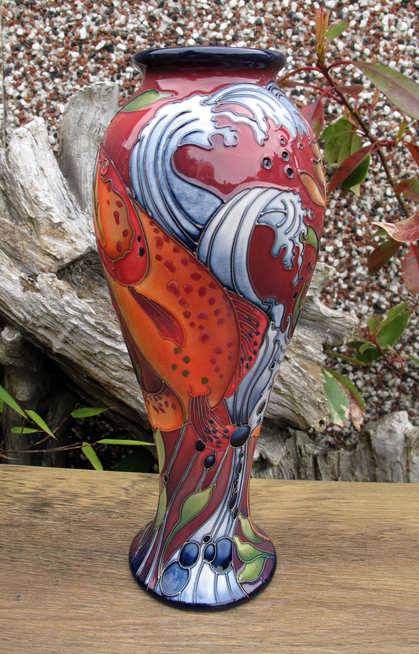 Moorcroft Very Rare FLAMBE RAINBOW TROUT 75/10 Vase Limited Edition 2/2 RRP £895