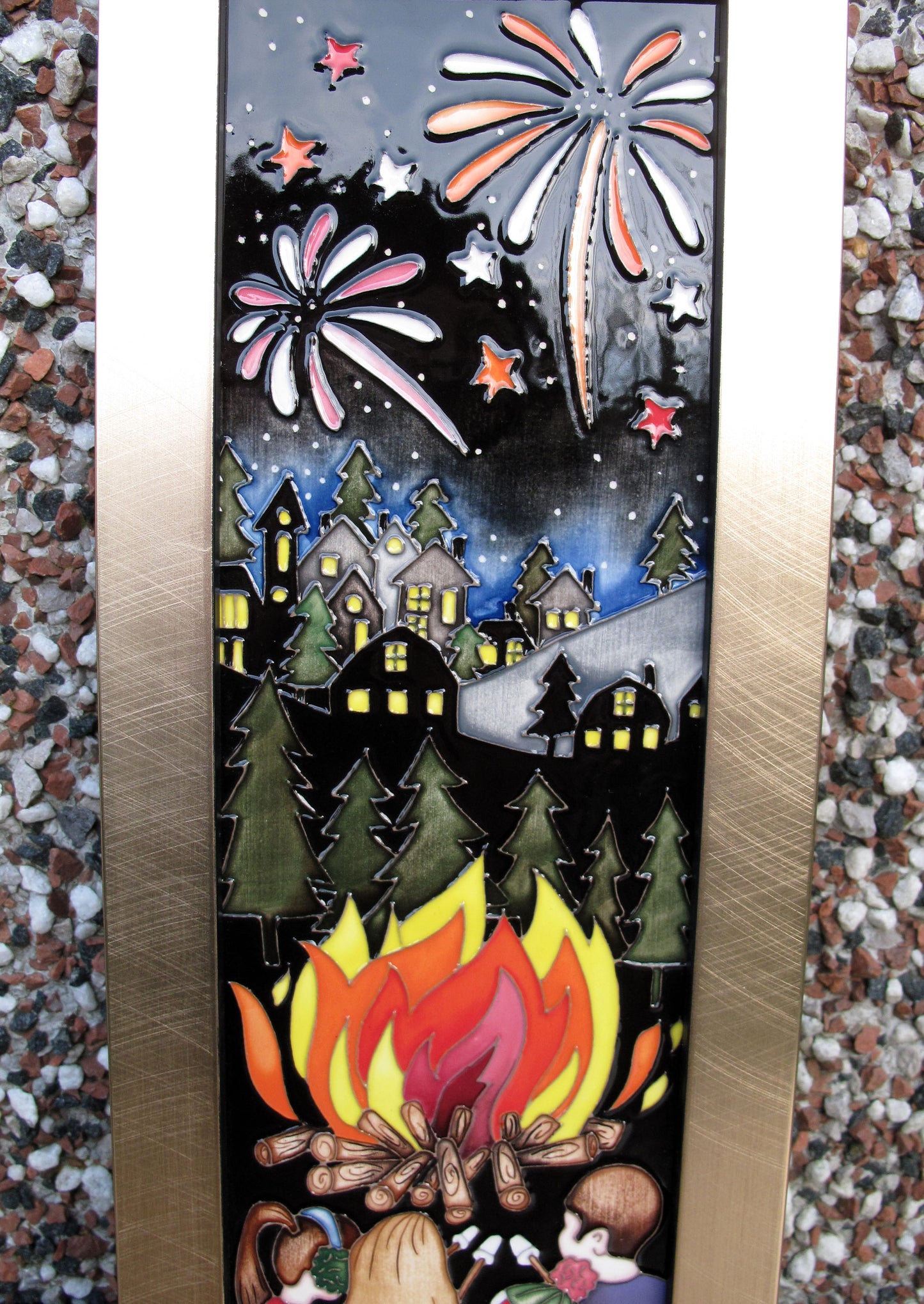 Moorcroft CRACKING FIRE Plaque PLQ3 Numbered Edition 50. RRP £535 Fireworks