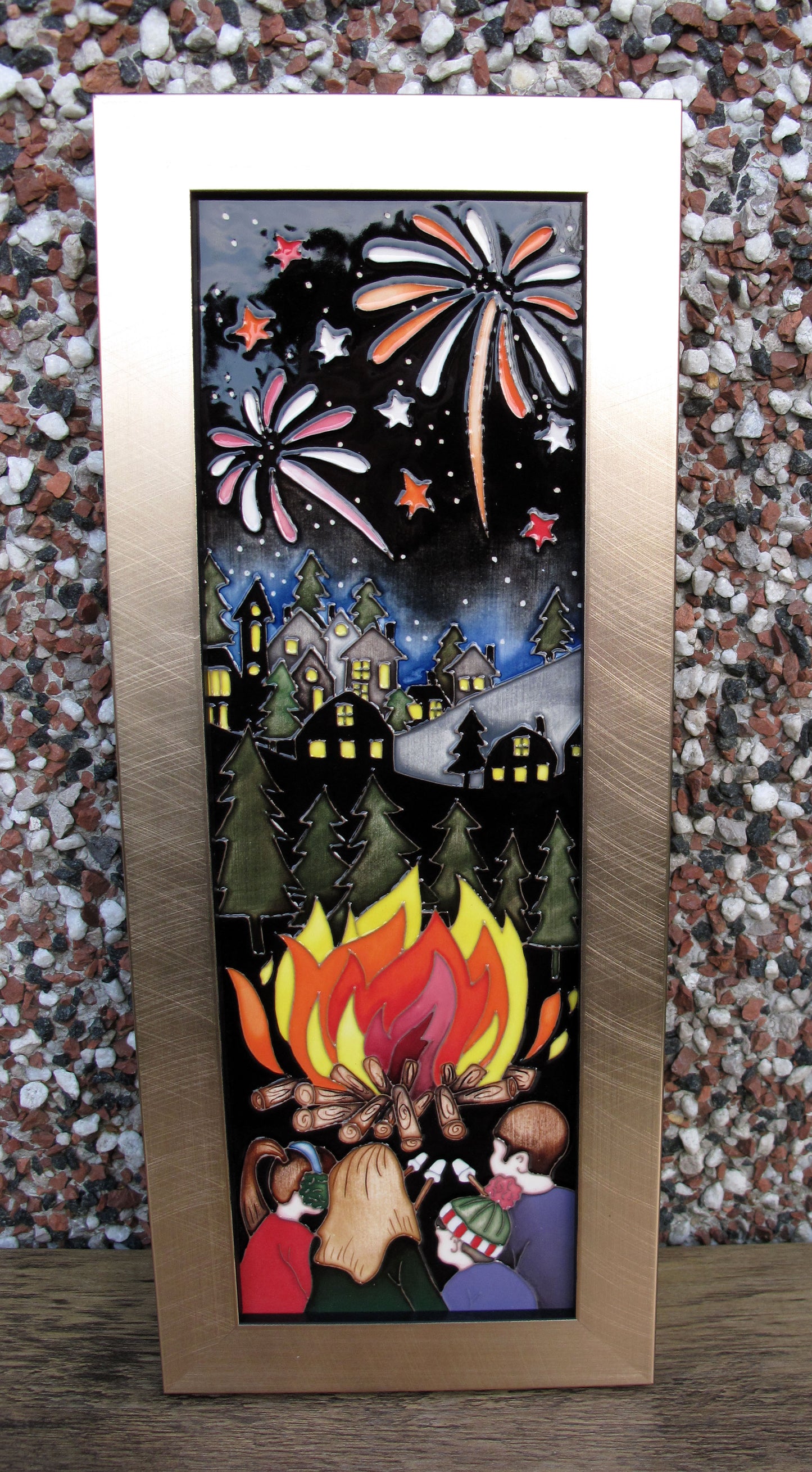 Moorcroft CRACKING FIRE Plaque PLQ3 Numbered Edition 50. RRP £535 Fireworks