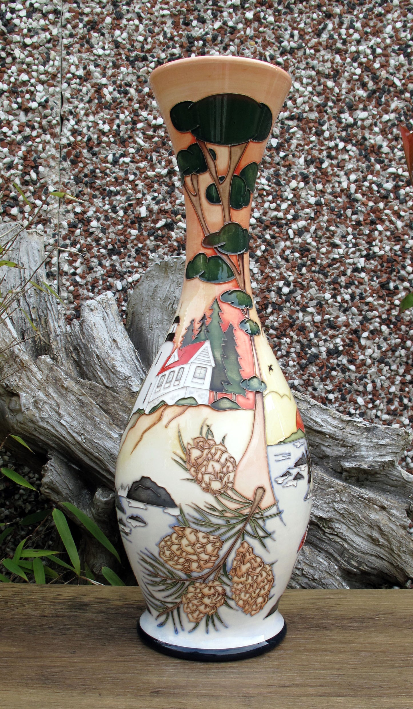 Moorcroft ARCADIA MAINE Vase 81/14 Trial Date 23.10.23 Retail Price £1730 Puffins