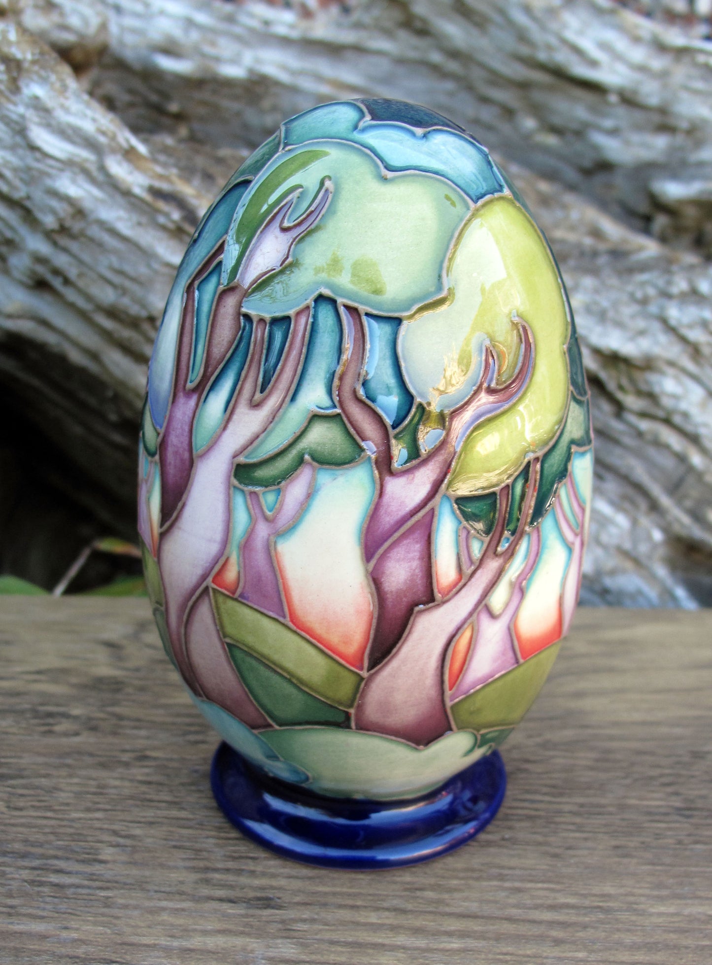 Moorcroft Exquisite COTTENAGE WOOD EGG Retail Price £540 Forest Trees