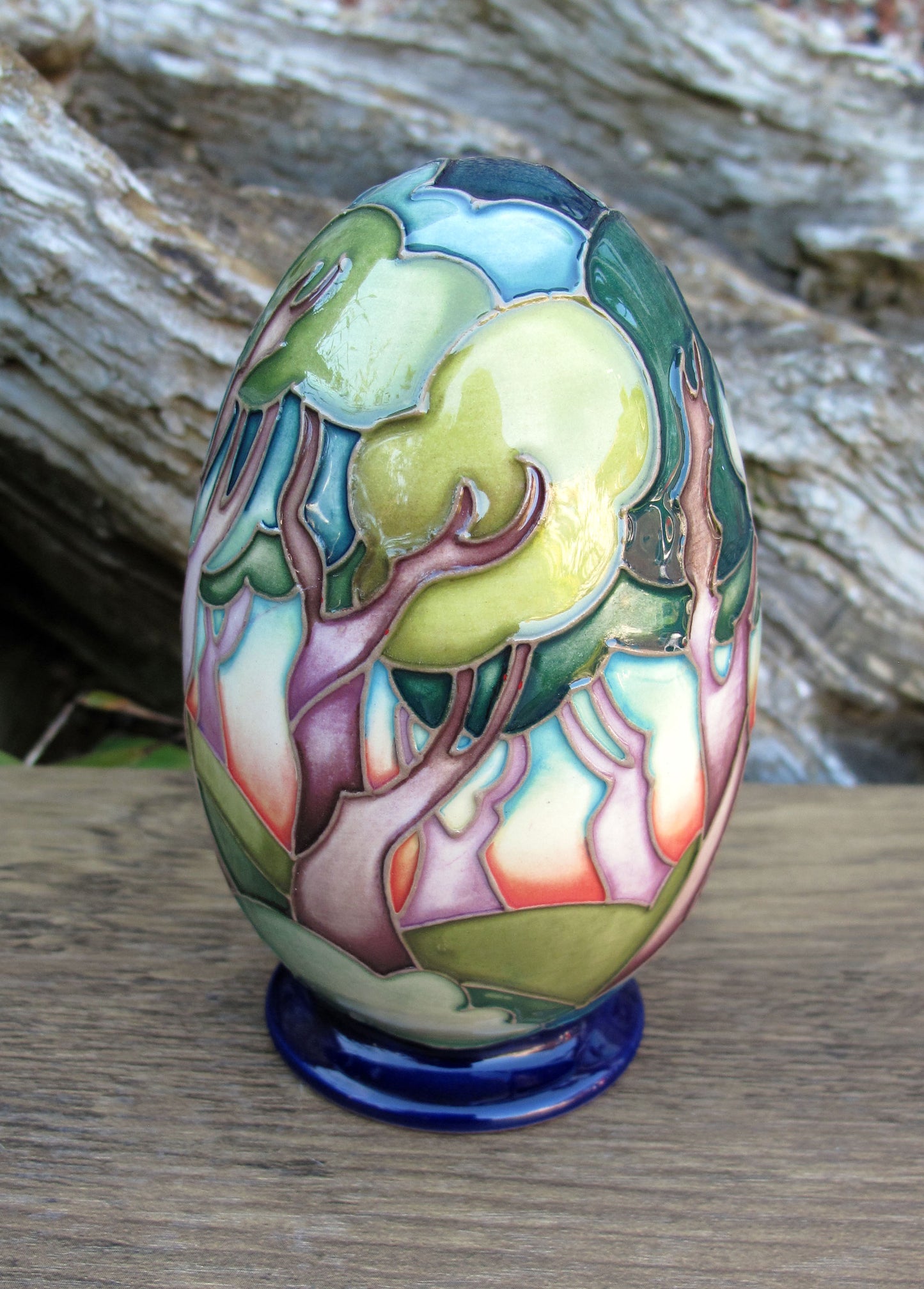 Moorcroft Exquisite COTTENAGE WOOD EGG Retail Price £540 Forest Trees