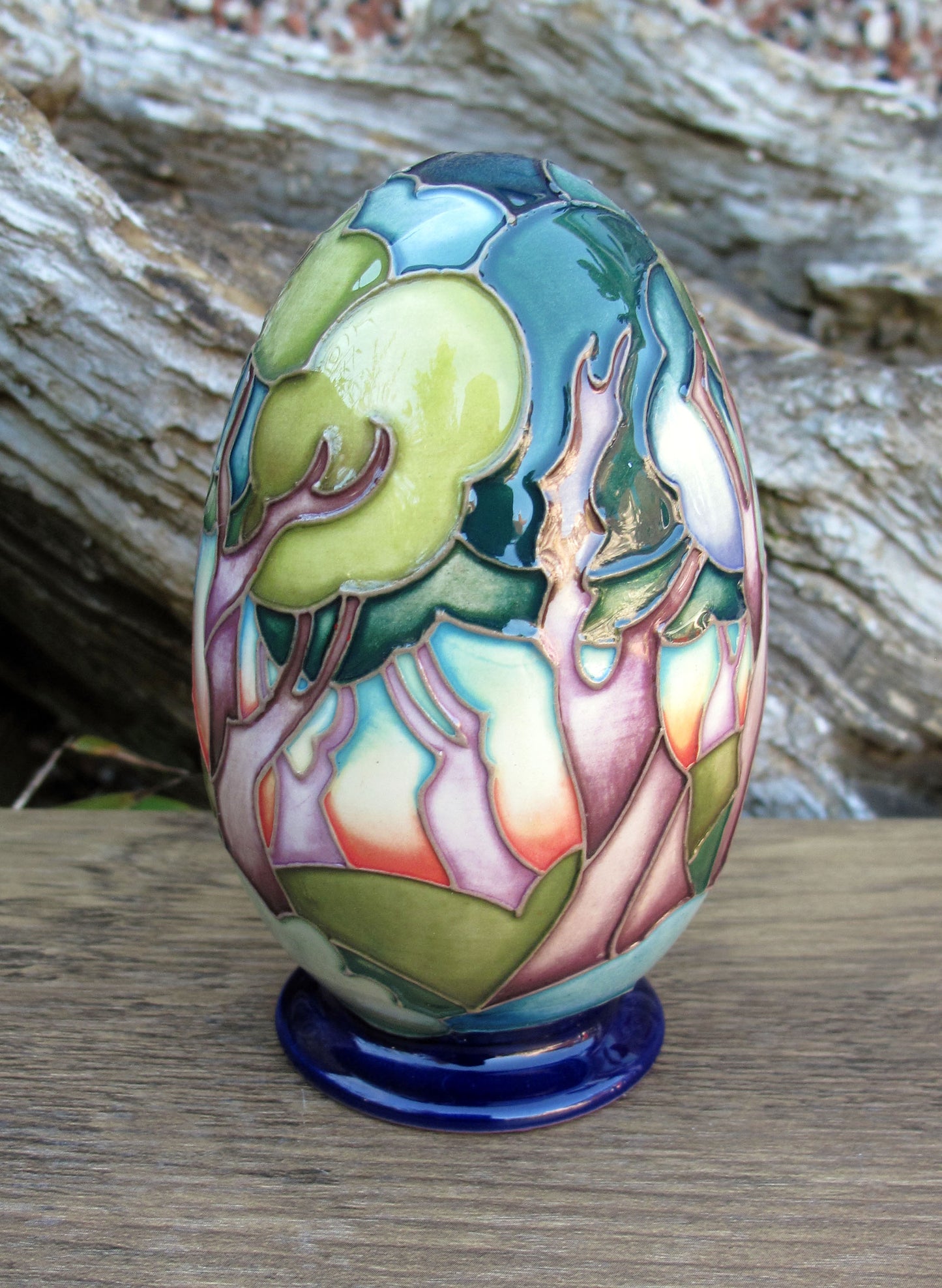 Moorcroft Exquisite COTTENAGE WOOD EGG Retail Price £540 Forest Trees