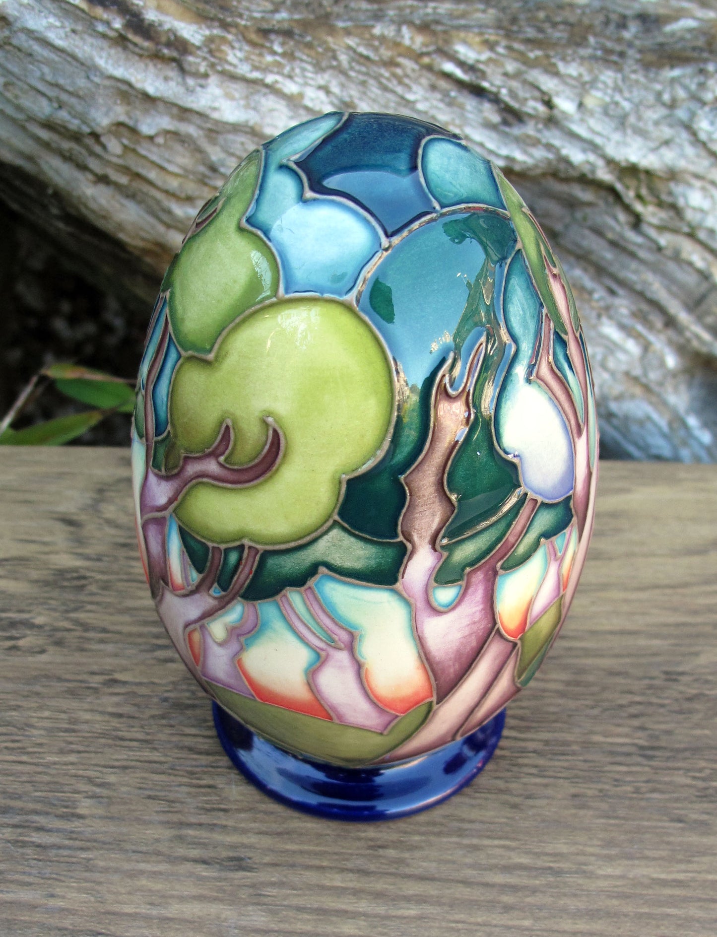 Moorcroft Exquisite COTTENAGE WOOD EGG Retail Price £540 Forest Trees