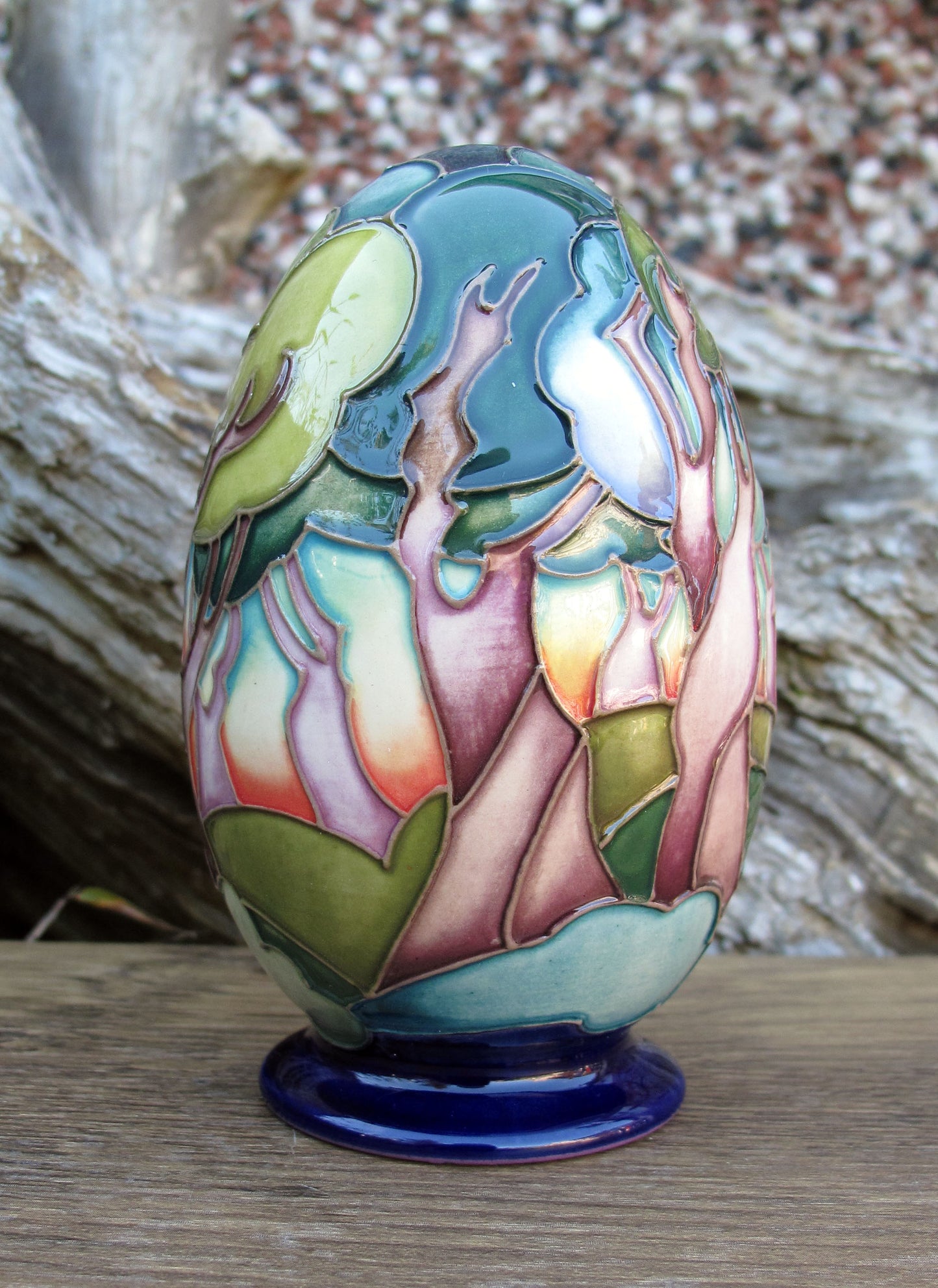 Moorcroft Exquisite COTTENAGE WOOD EGG Retail Price £540 Forest Trees