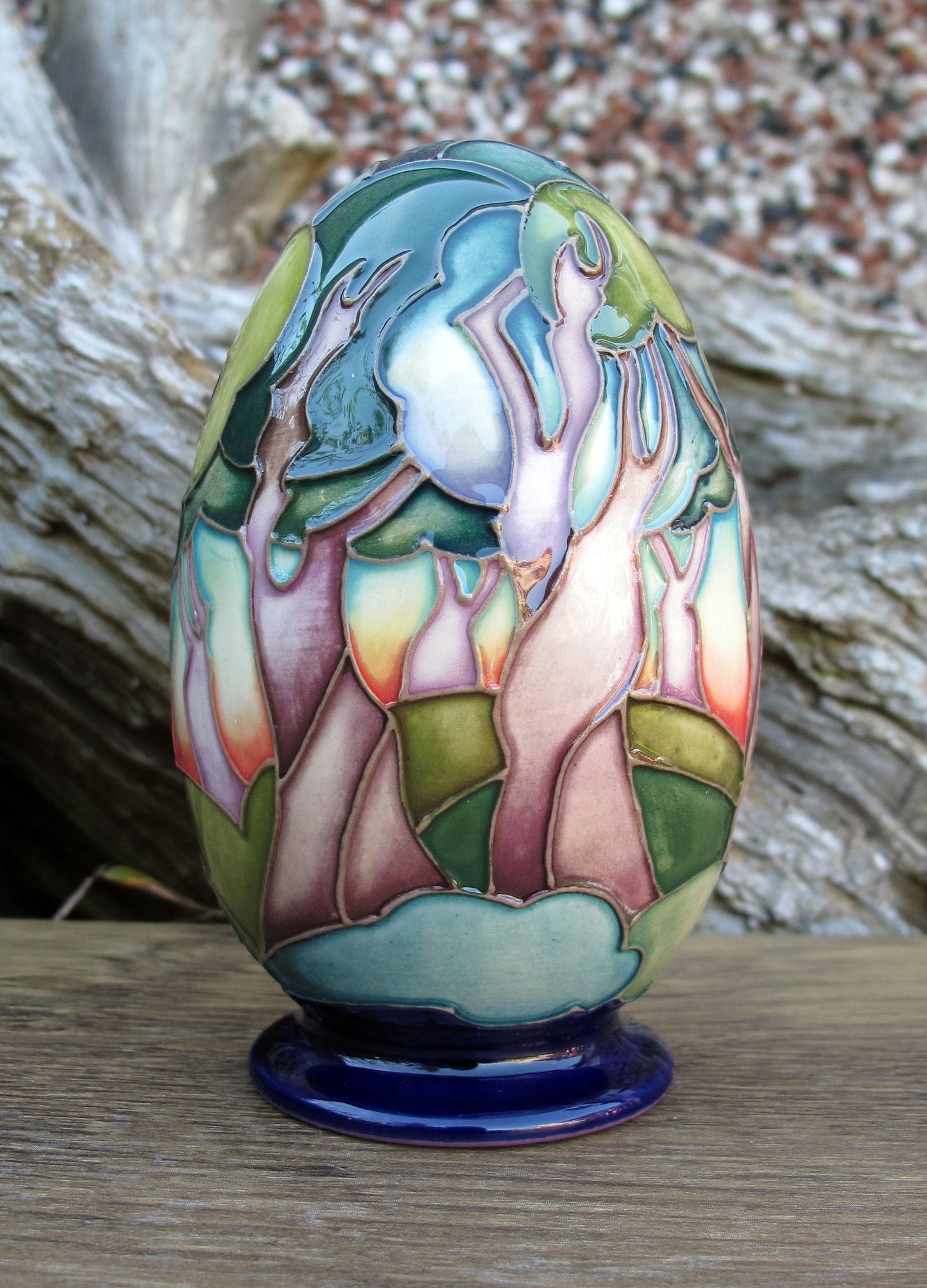 Moorcroft Exquisite COTTENAGE WOOD EGG Retail Price £540 Forest Trees