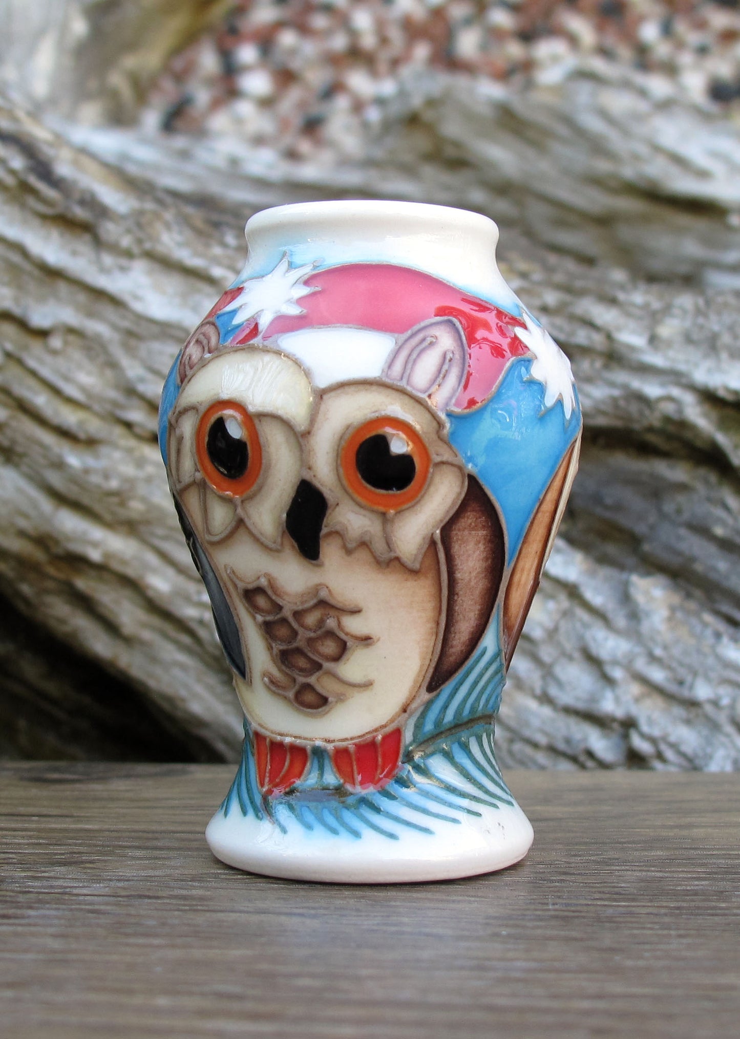 Moorcroft Exquisite OZZY'S CHRISTMAS Miniature Vase 46/2 Retail Price £245 Owl