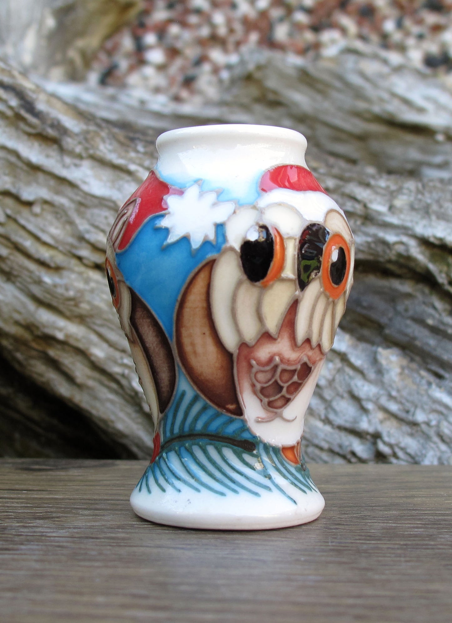 Moorcroft Exquisite OZZY'S CHRISTMAS Miniature Vase 46/2 Retail Price £245 Owl