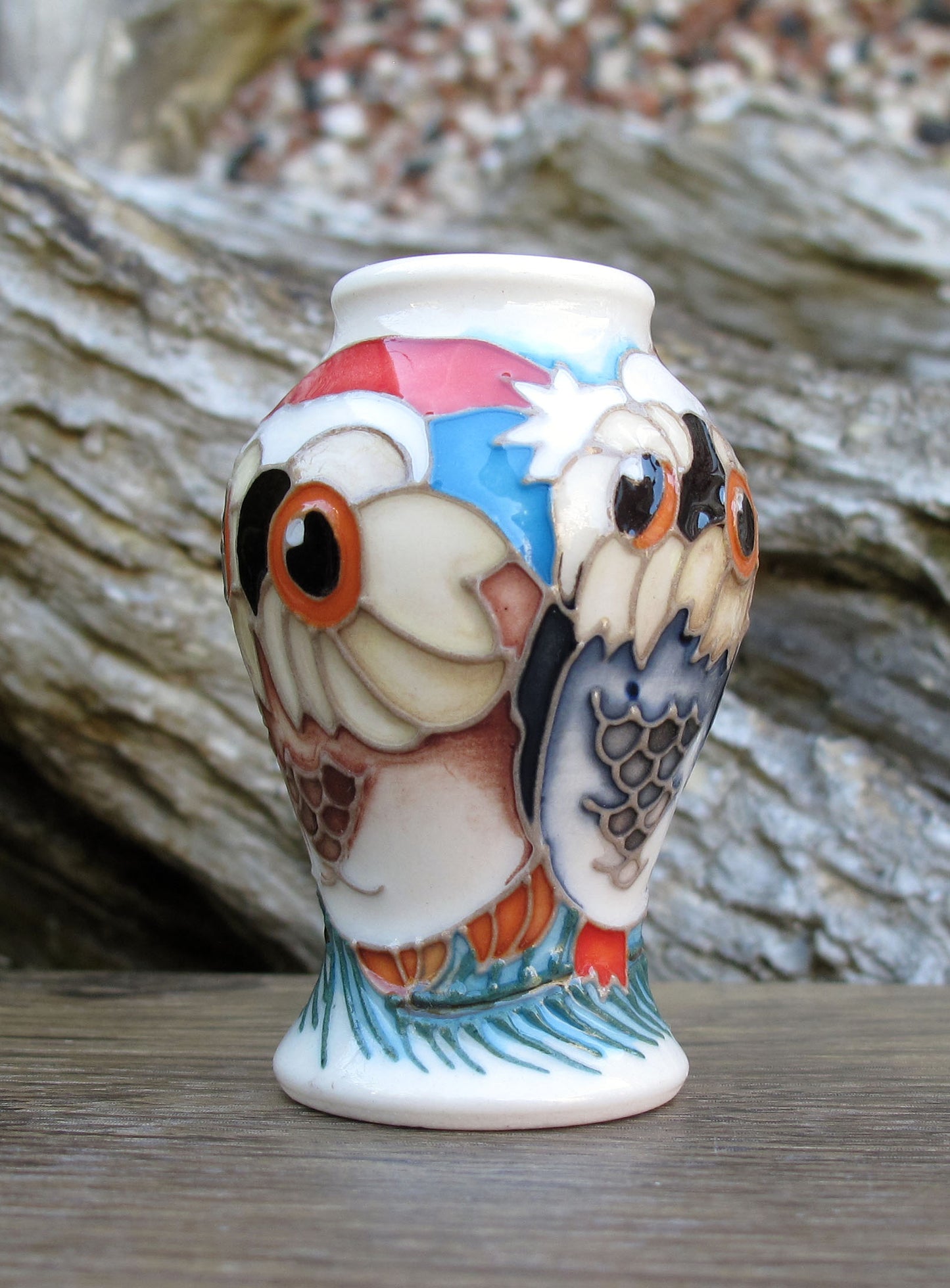 Moorcroft Exquisite OZZY'S CHRISTMAS Miniature Vase 46/2 Retail Price £245 Owl