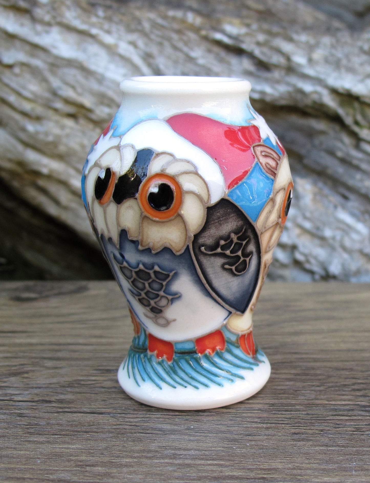 Moorcroft Exquisite OZZY'S CHRISTMAS Miniature Vase 46/2 Retail Price £245 Owl
