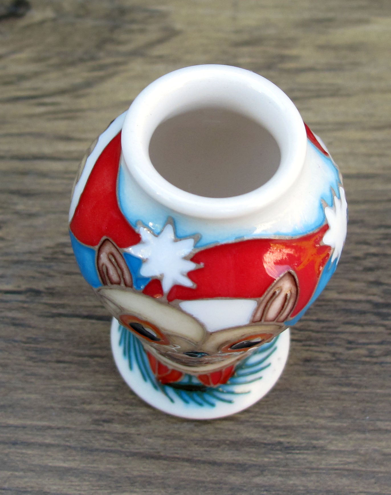 Moorcroft Exquisite OZZY'S CHRISTMAS Miniature Vase 46/2 Retail Price £245 Owl
