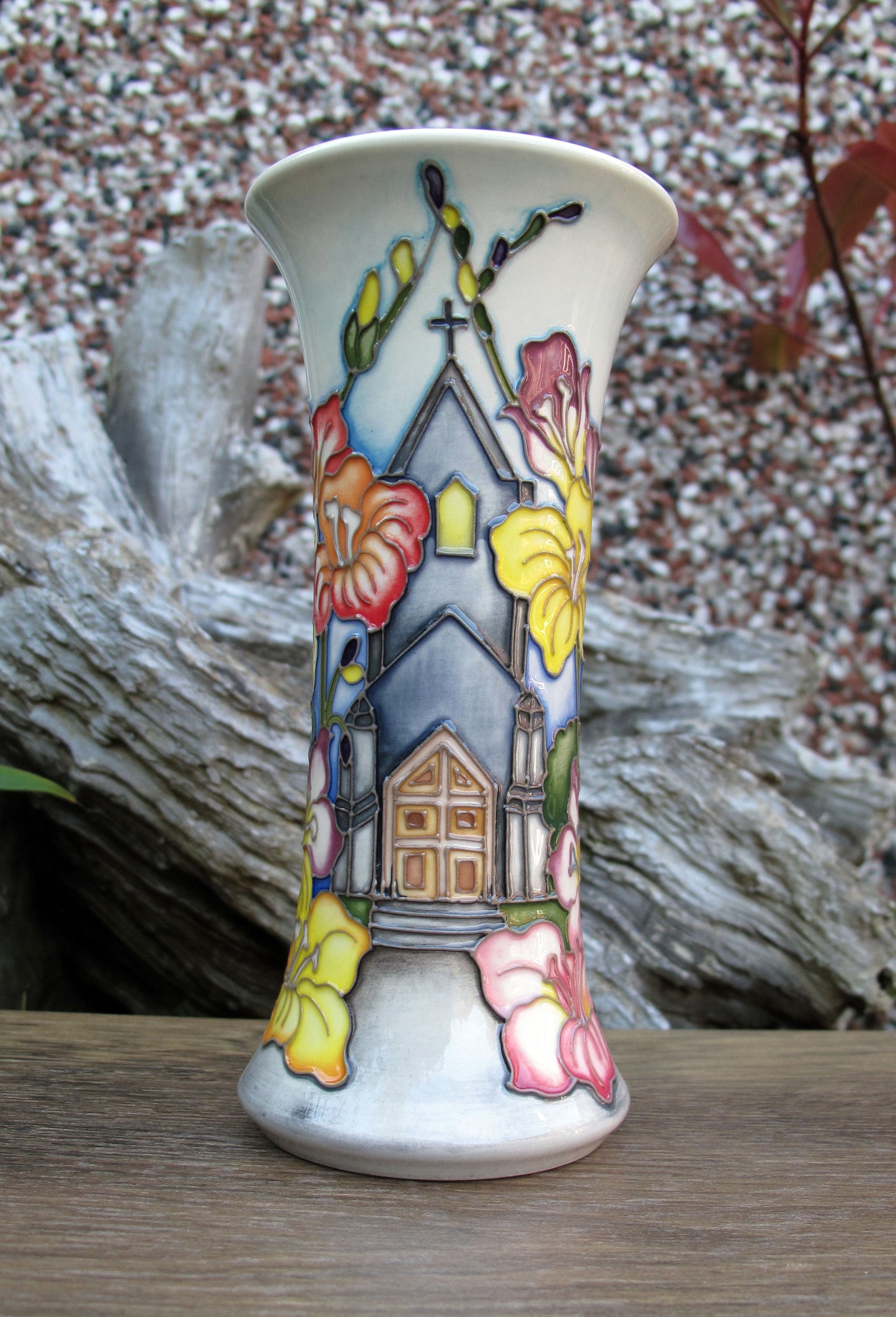 Moorcroft Rare Exquisite CHURCH Vase 159/6 Trial Dated 10.7.23 Retail Price £595