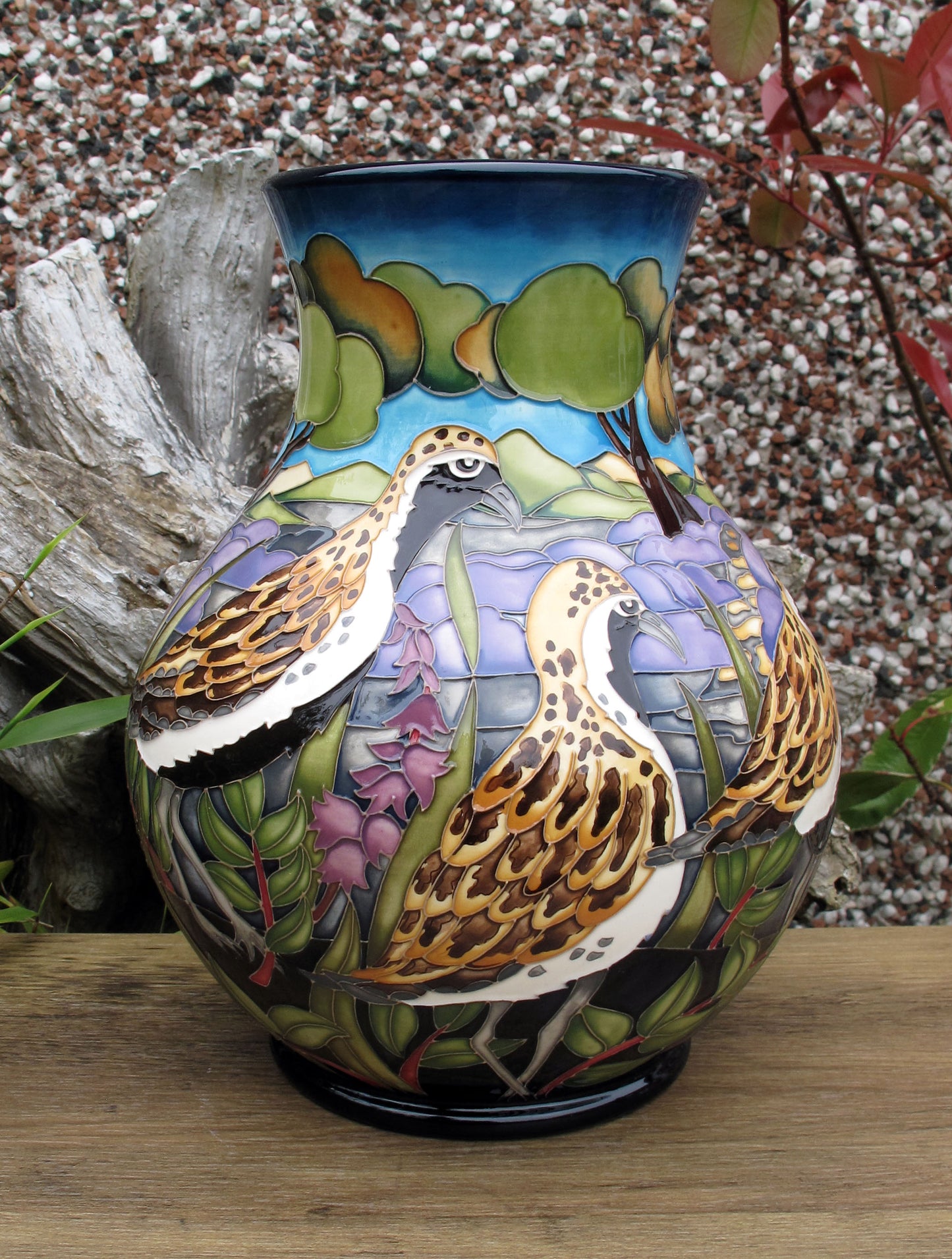 Moorcroft RARE GOLDEN PLOVERS Limited Edition 2/10 Vase 869/9 RRP £1995 Birds