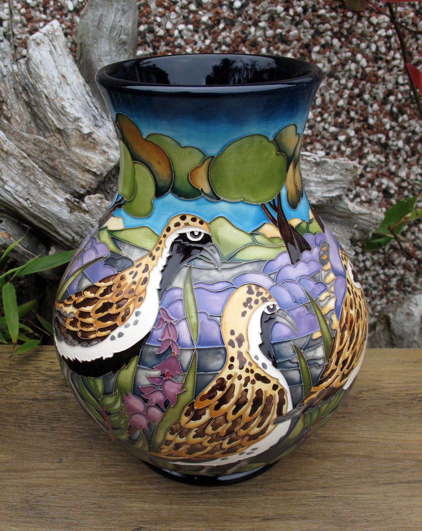 Moorcroft RARE GOLDEN PLOVERS Limited Edition 2/10 Vase 869/9 RRP £1995 Birds