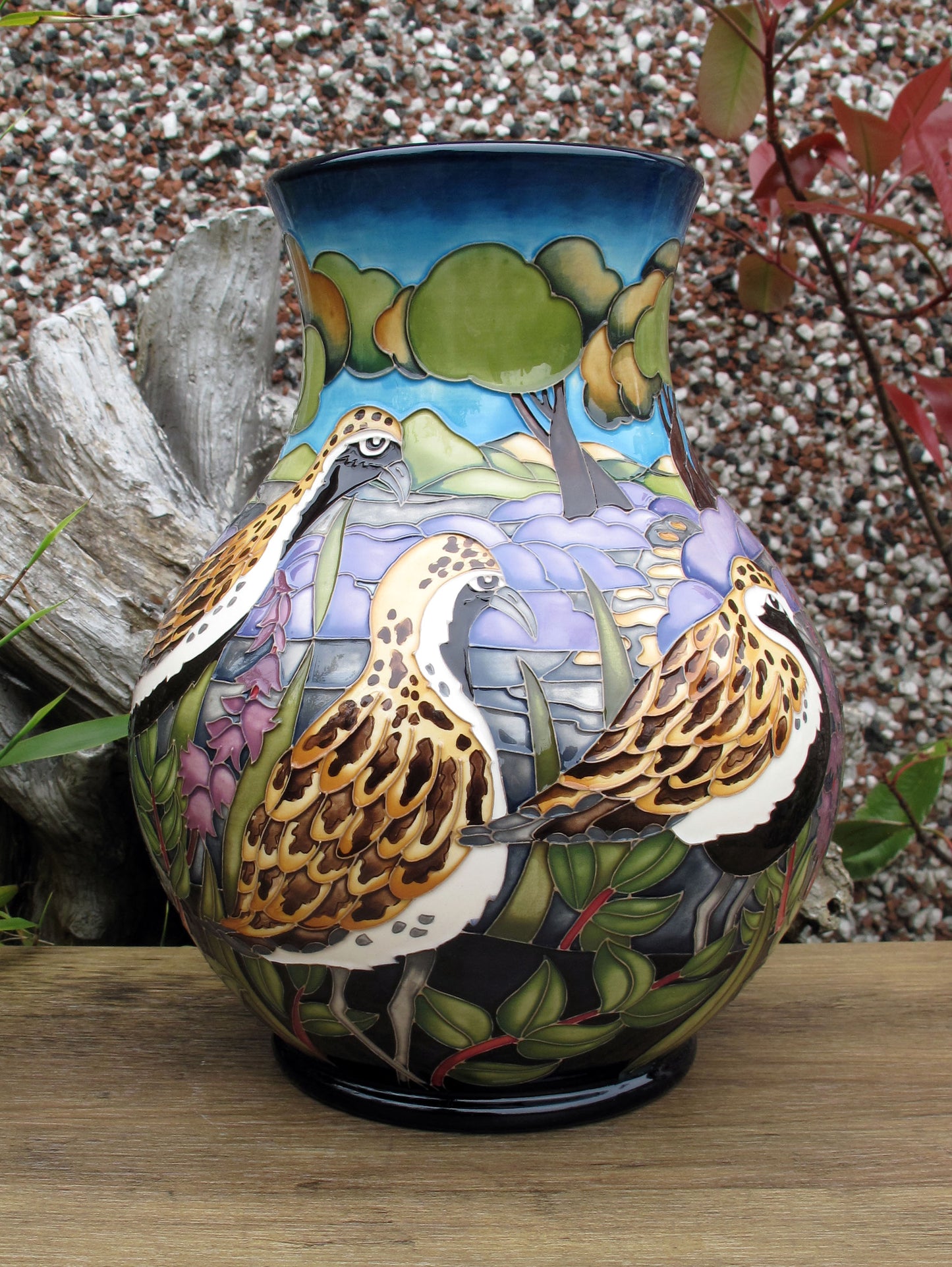Moorcroft RARE GOLDEN PLOVERS Limited Edition 2/10 Vase 869/9 RRP £1995 Birds
