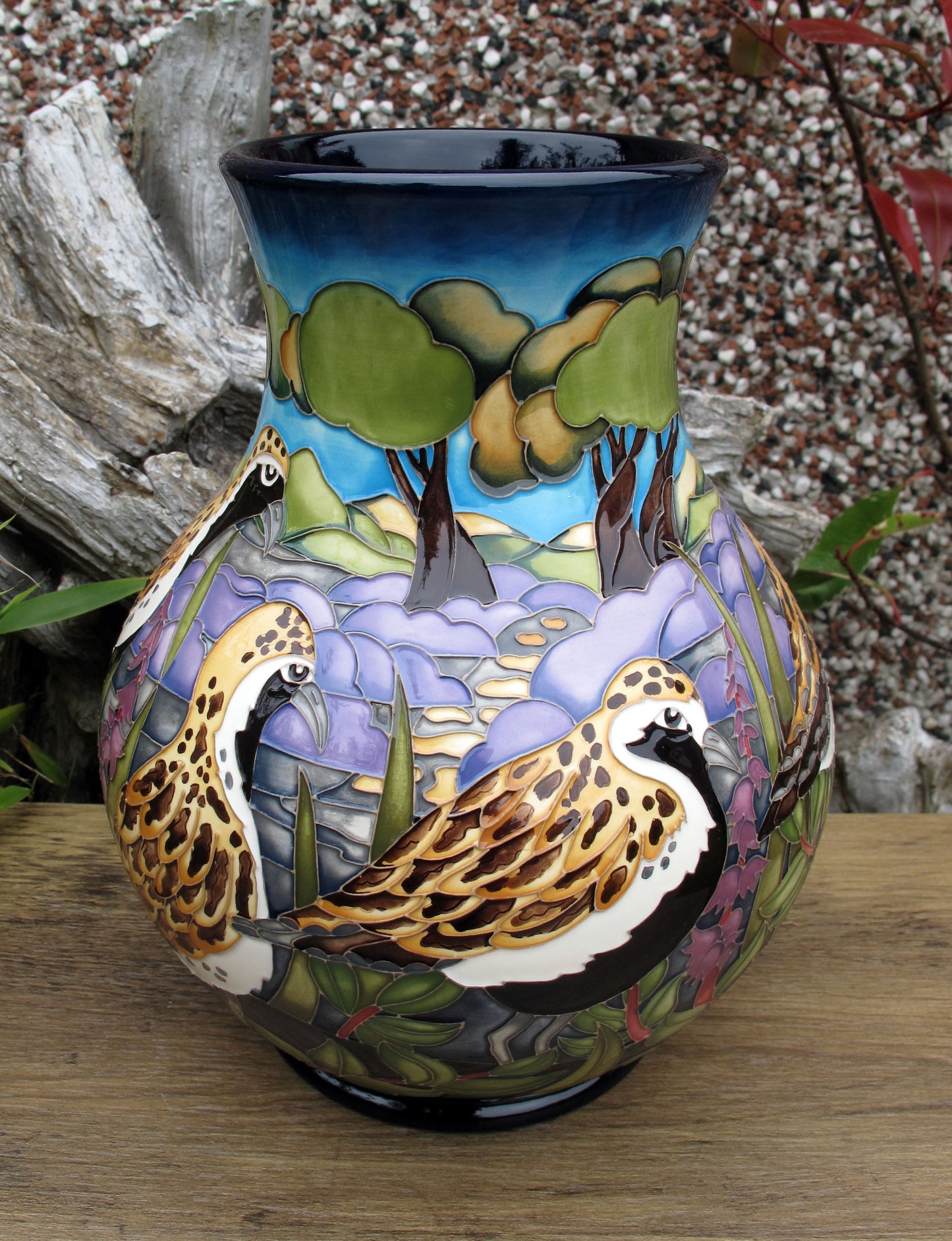 Moorcroft RARE GOLDEN PLOVERS Limited Edition 2/10 Vase 869/9 RRP £1995 Birds