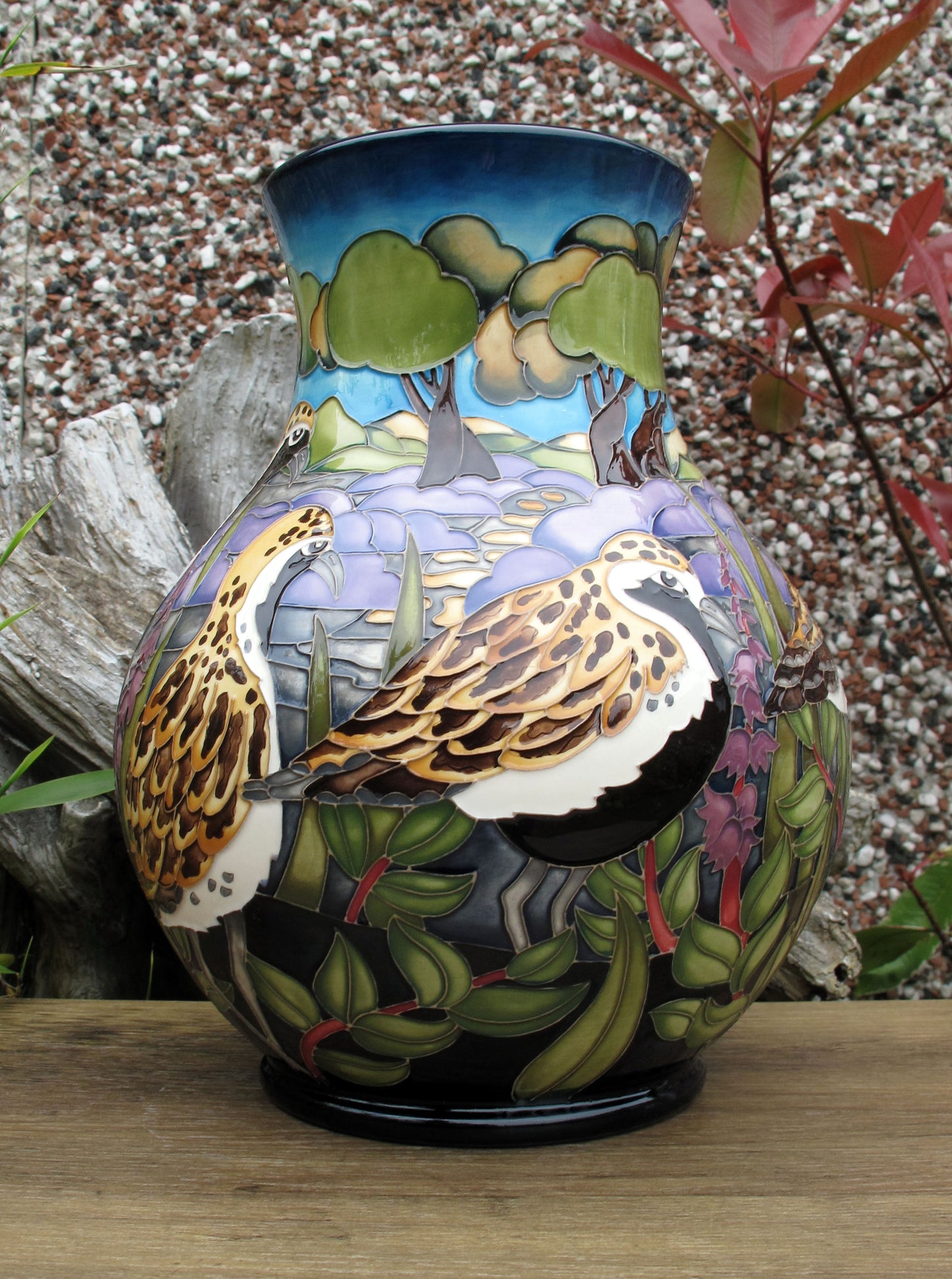 Moorcroft RARE GOLDEN PLOVERS Limited Edition 2/10 Vase 869/9 RRP £1995 Birds