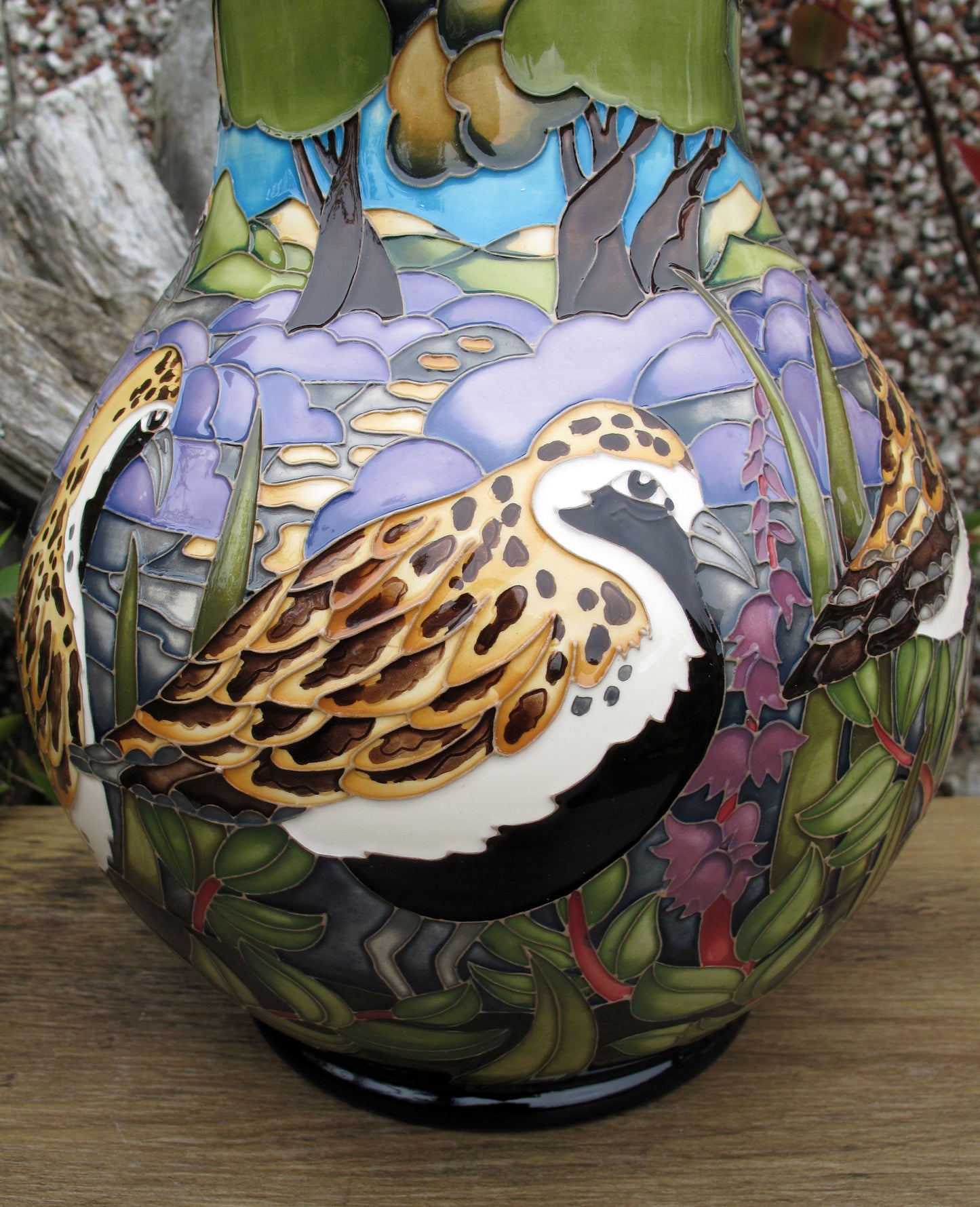 Moorcroft RARE GOLDEN PLOVERS Limited Edition 2/10 Vase 869/9 RRP £1995 Birds