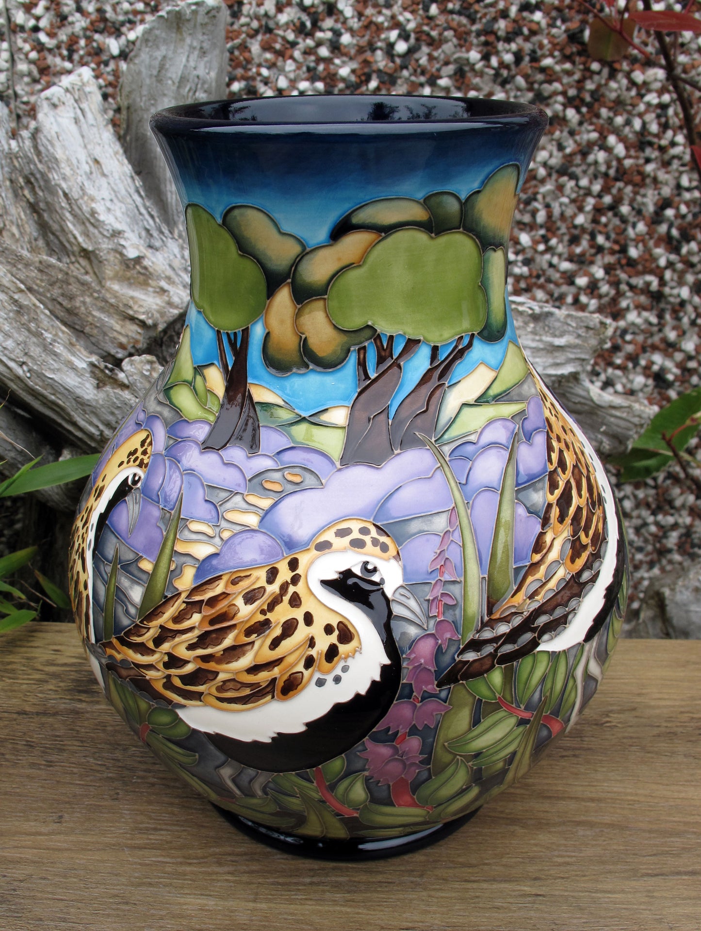 Moorcroft RARE GOLDEN PLOVERS Limited Edition 2/10 Vase 869/9 RRP £1995 Birds