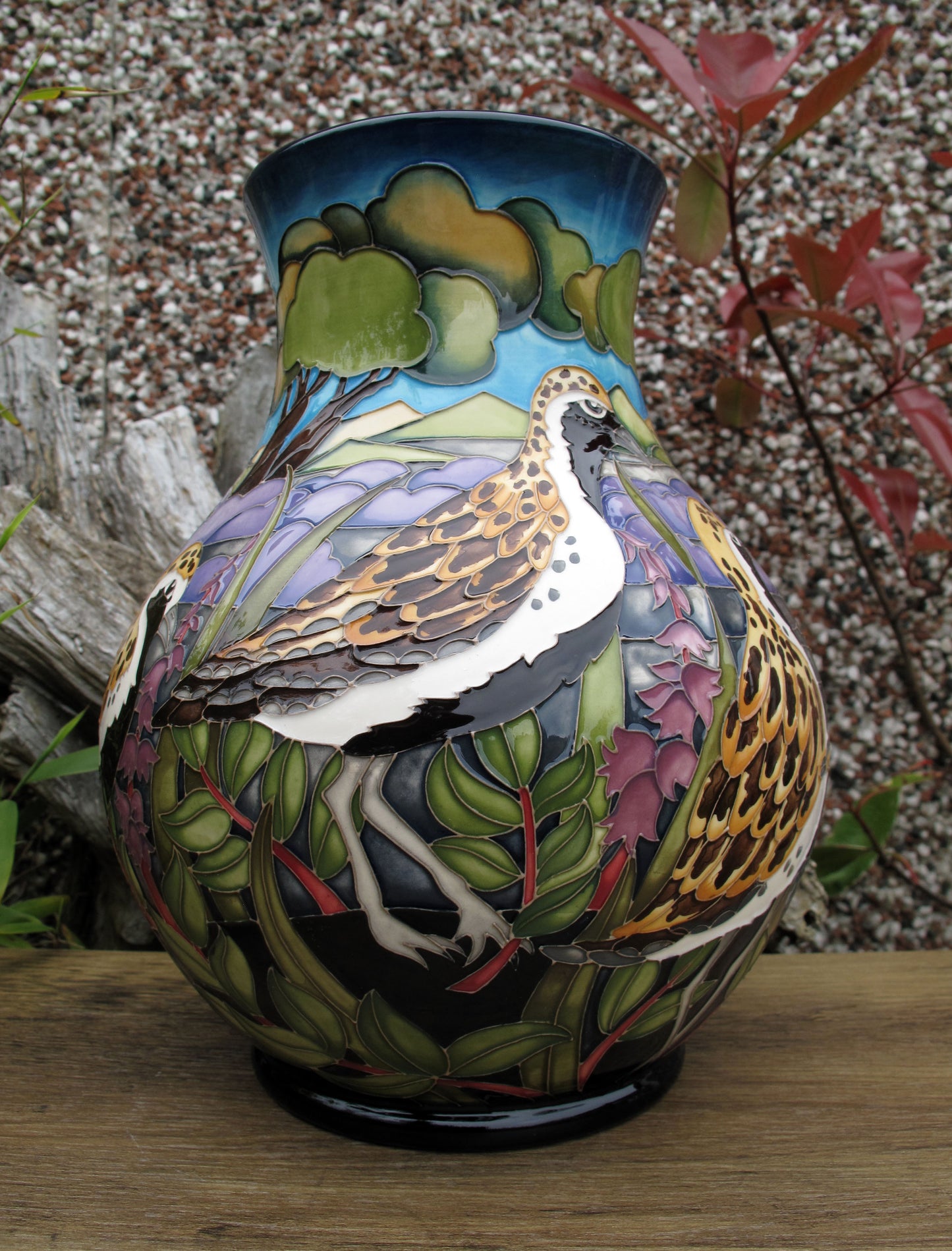 Moorcroft RARE GOLDEN PLOVERS Limited Edition 2/10 Vase 869/9 RRP £1995 Birds