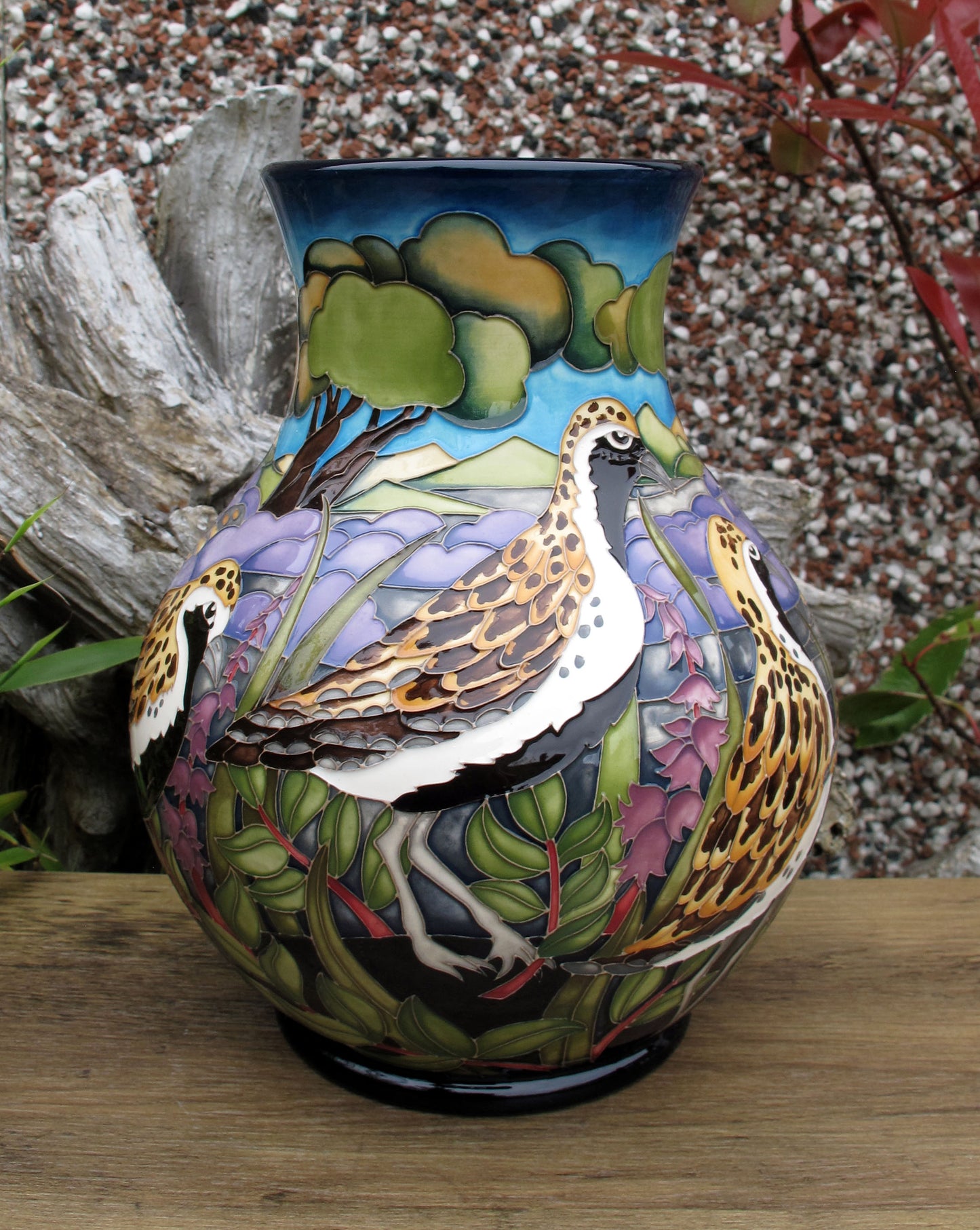 Moorcroft RARE GOLDEN PLOVERS Limited Edition 2/10 Vase 869/9 RRP £1995 Birds