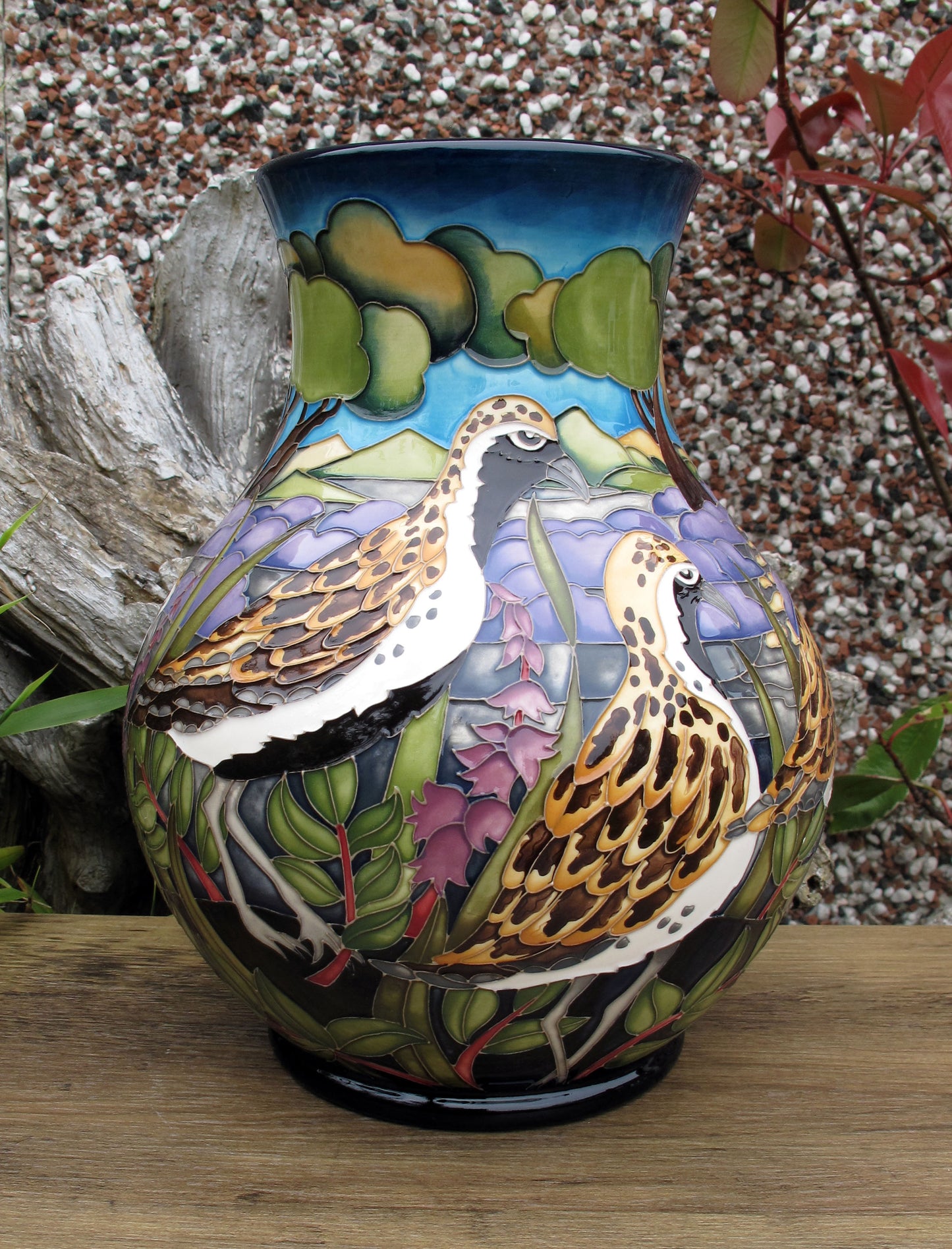 Moorcroft RARE GOLDEN PLOVERS Limited Edition 2/10 Vase 869/9 RRP £1995 Birds