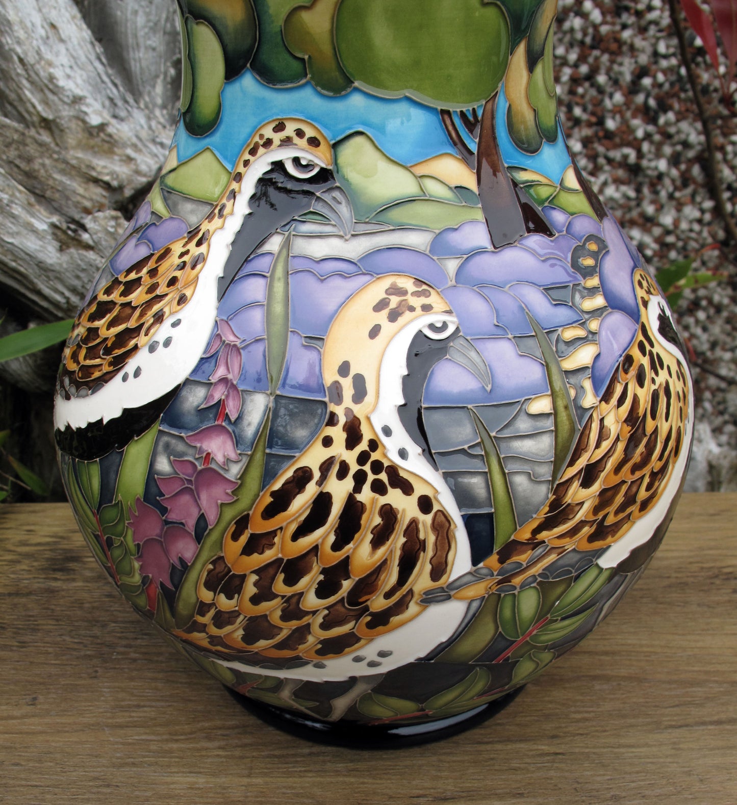 Moorcroft RARE GOLDEN PLOVERS Limited Edition 2/10 Vase 869/9 RRP £1995 Birds