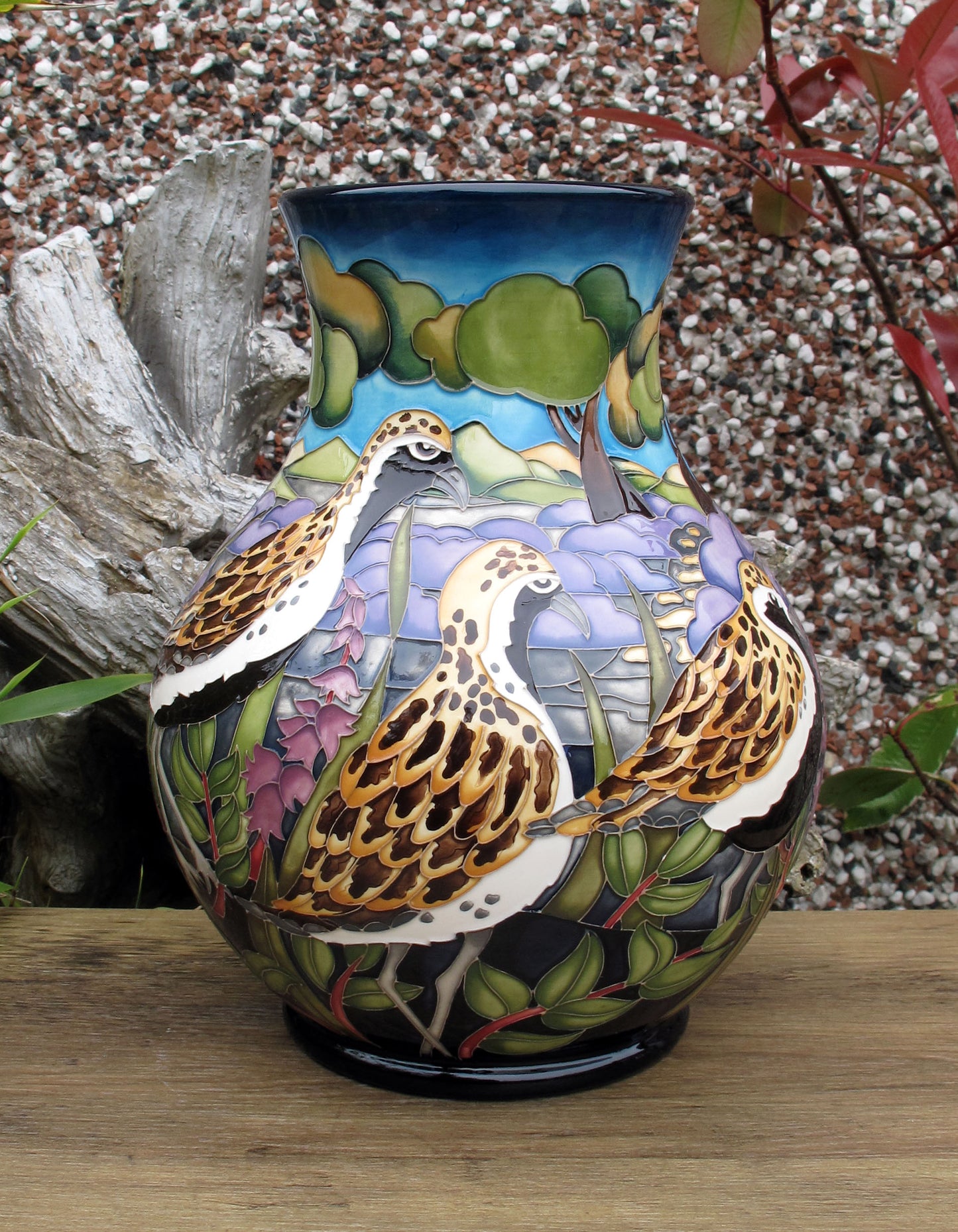 Moorcroft RARE GOLDEN PLOVERS Limited Edition 2/10 Vase 869/9 RRP £1995 Birds